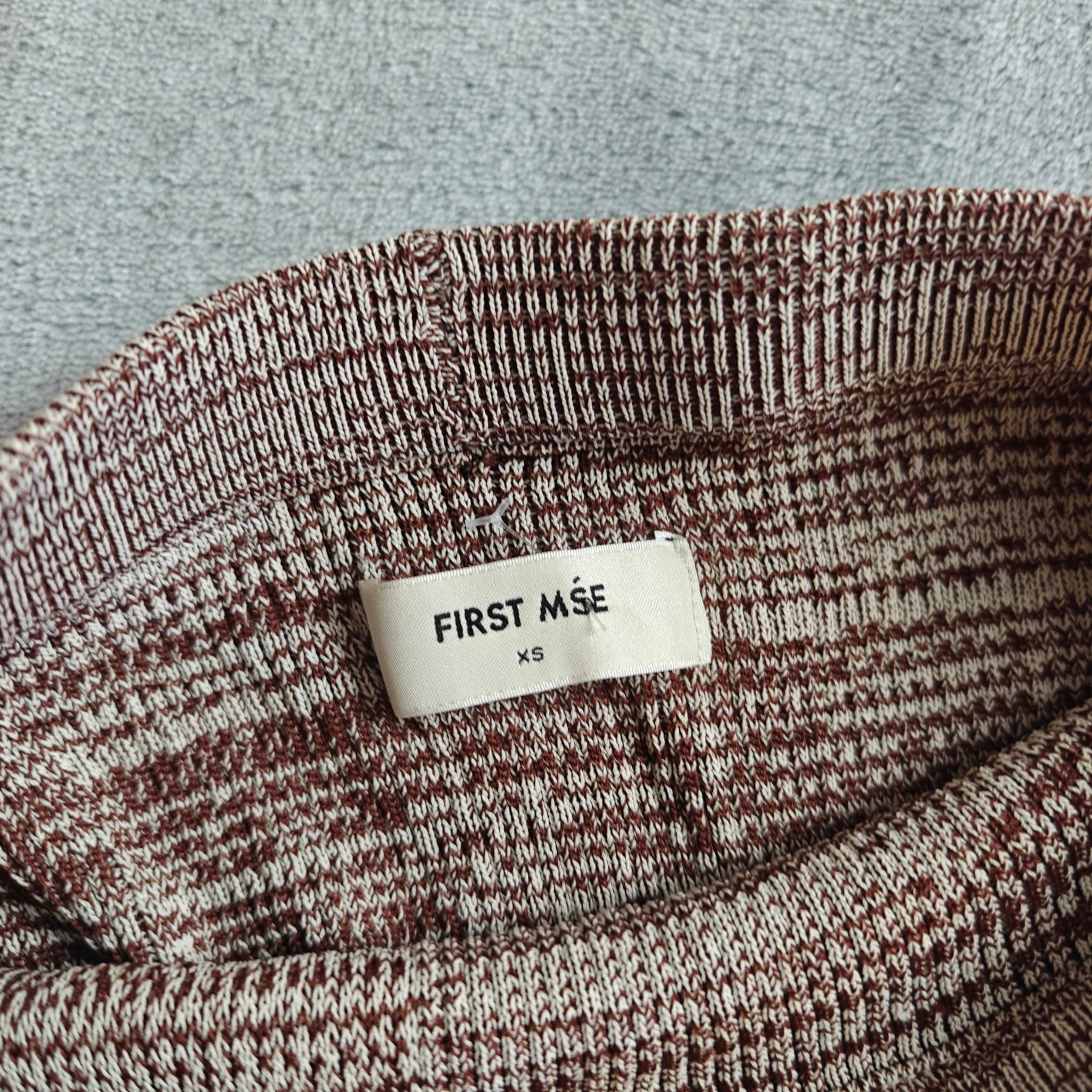 FIRST MŚE Textured Knit Scarf Brown Beige XS — photo 2 of 8
