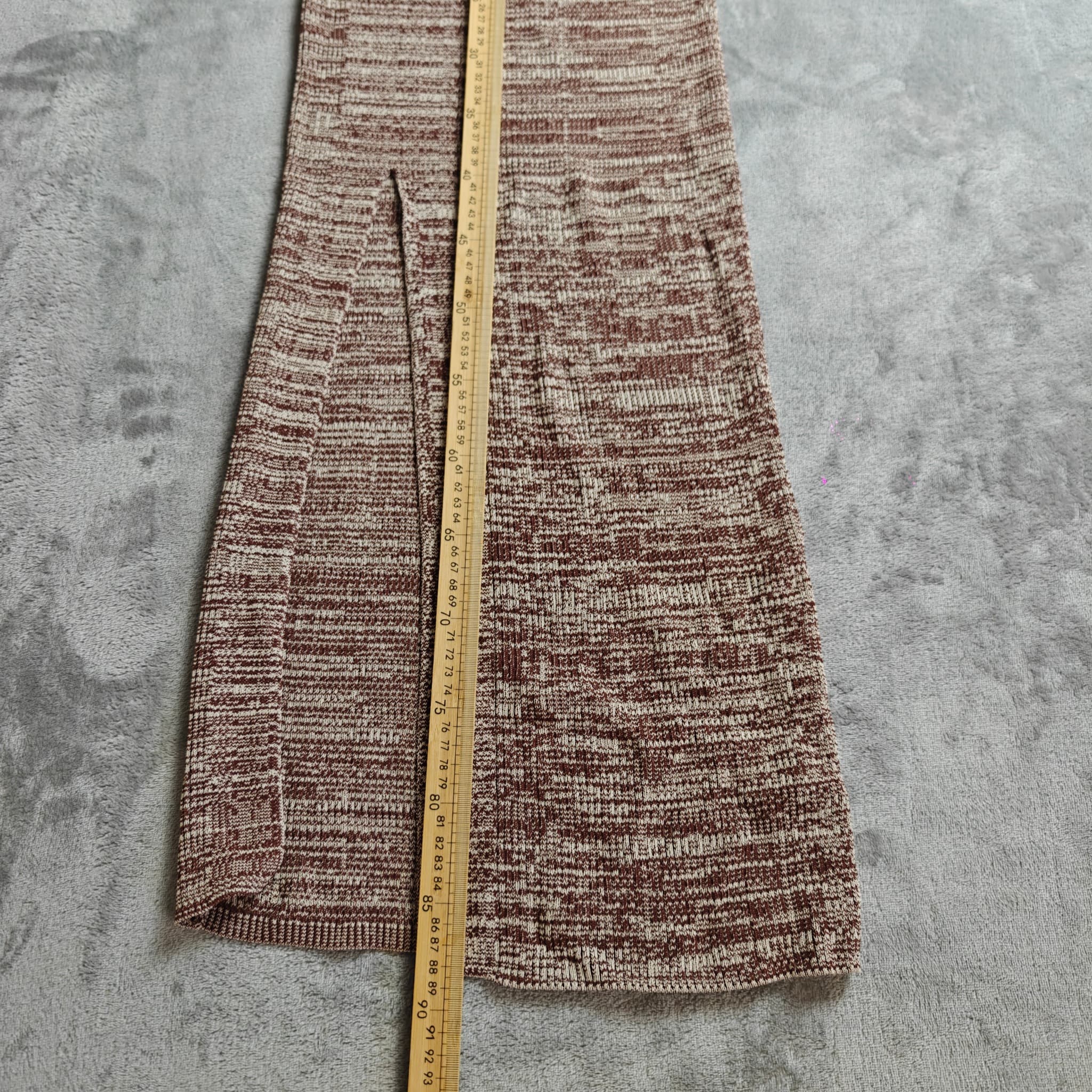 FIRST MŚE Textured Knit Scarf Brown Beige XS — photo 3 of 8