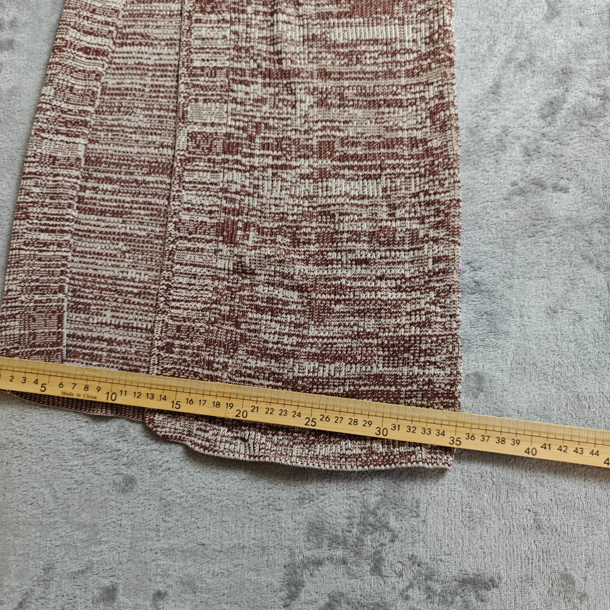 FIRST MŚE Textured Knit Scarf Brown Beige XS — photo 4 of 8