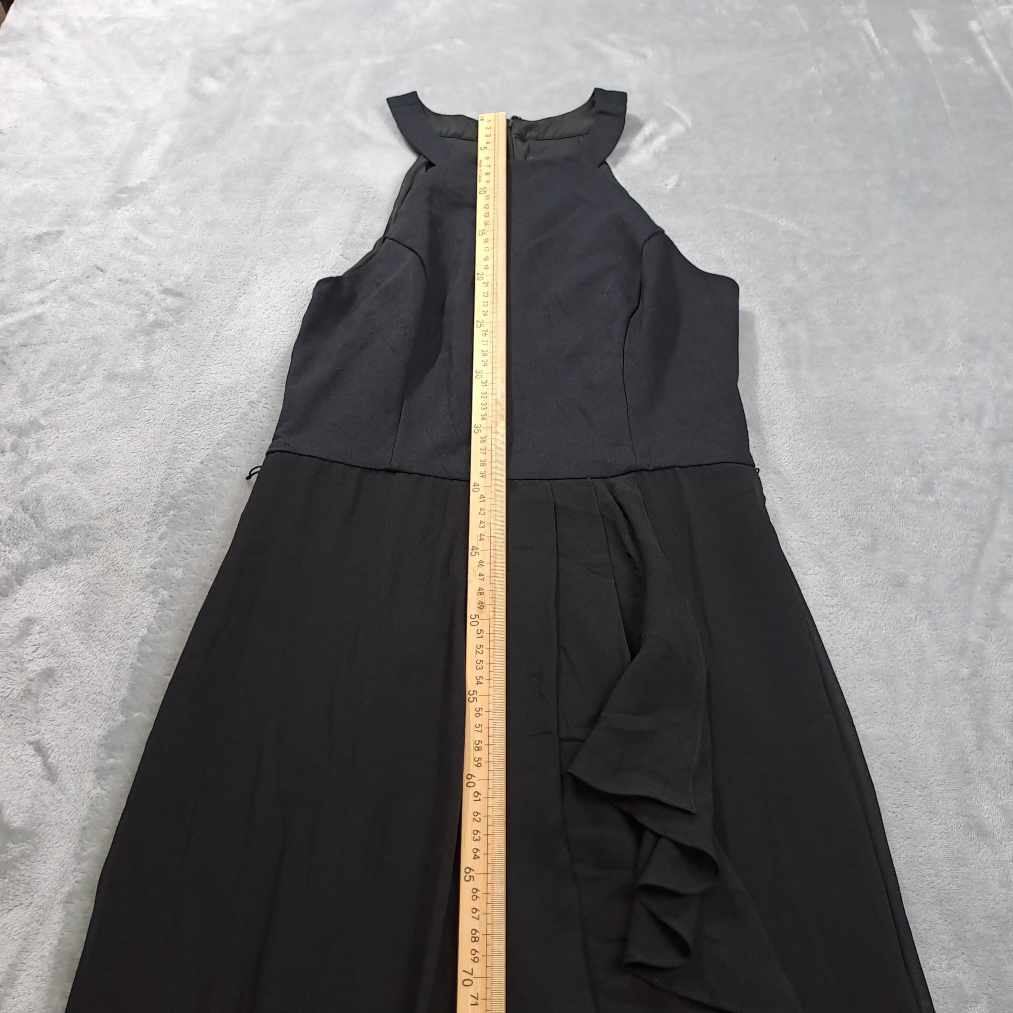 Forever New Black Chiffon Maxi Dress Women's Size 10 Sleeveless Evening Gown — photo 5 of 12