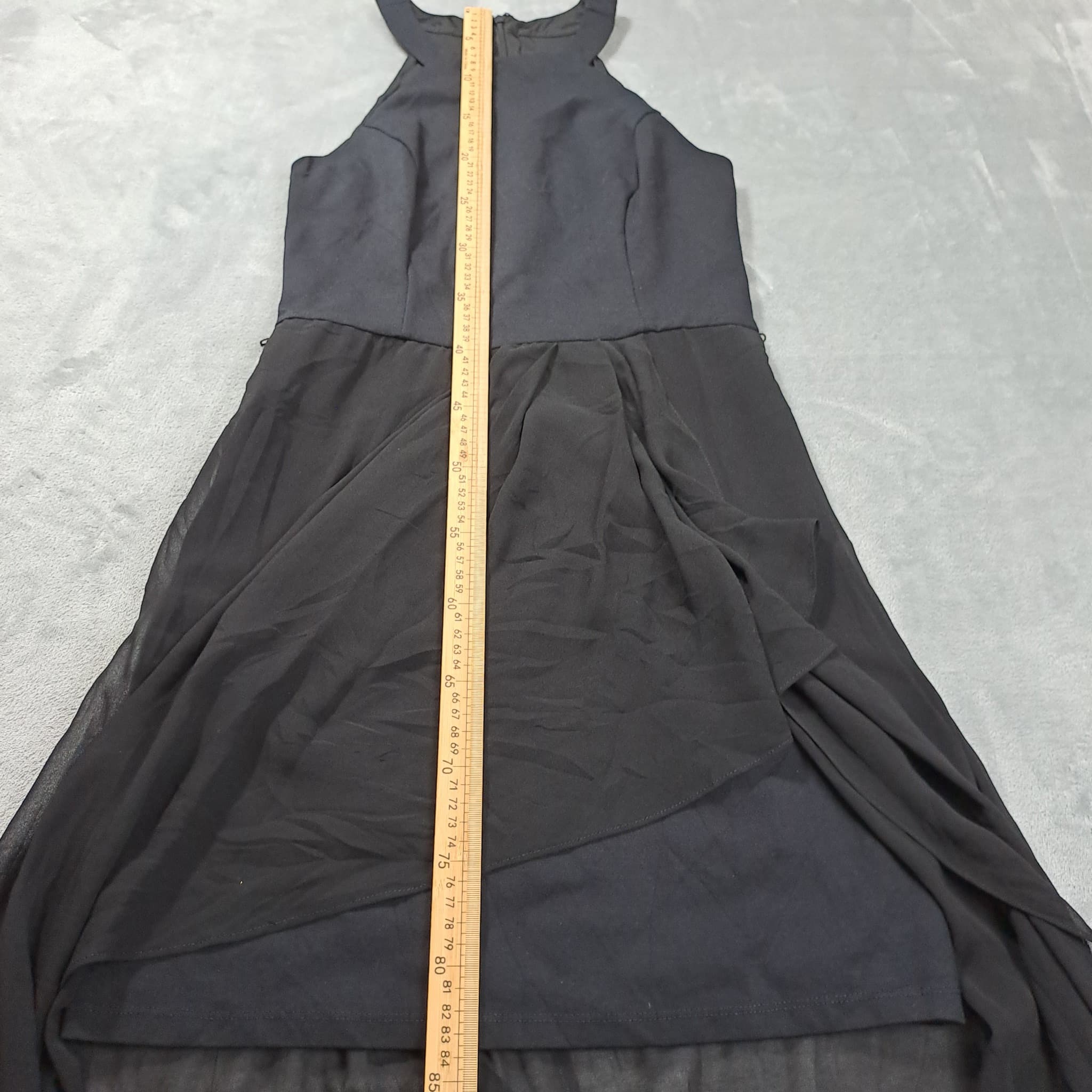 Forever New Black Chiffon Maxi Dress Women's Size 10 Sleeveless Evening Gown — photo 7 of 12