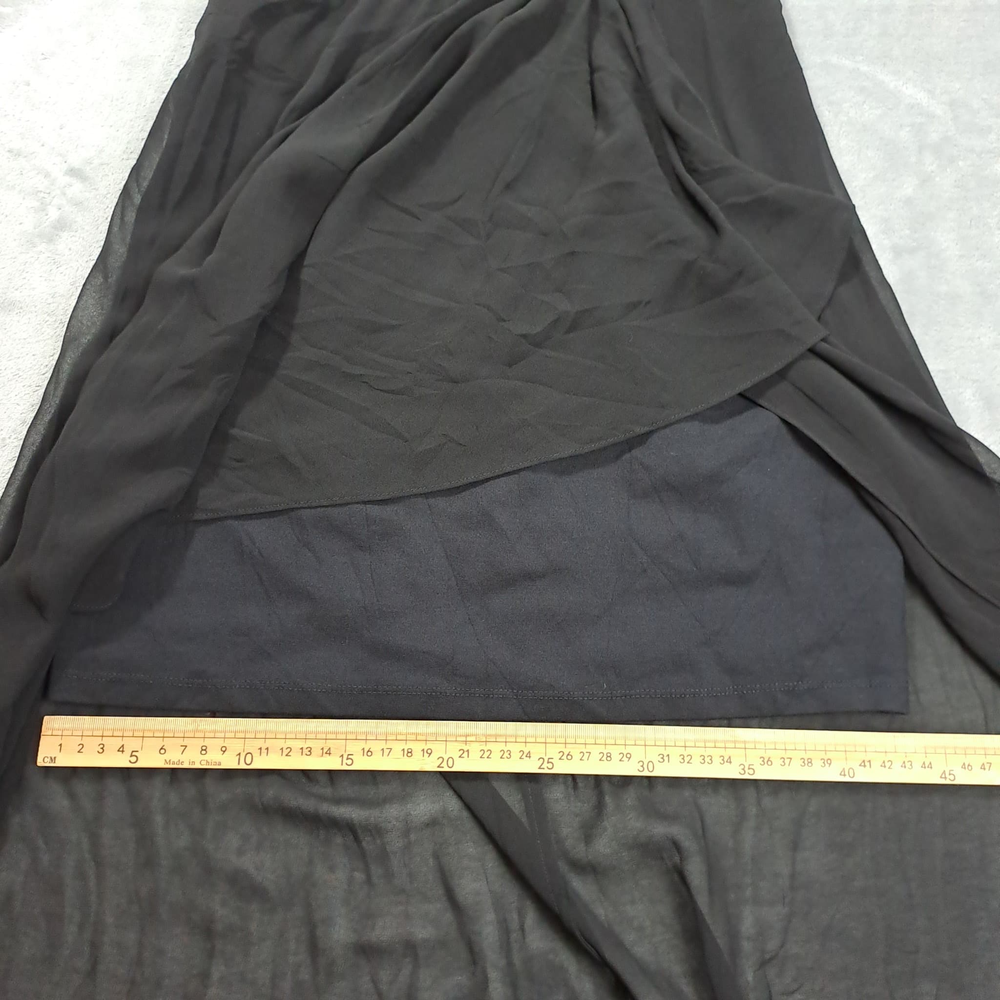 Forever New Black Chiffon Maxi Dress Women's Size 10 Sleeveless Evening Gown — photo 8 of 12