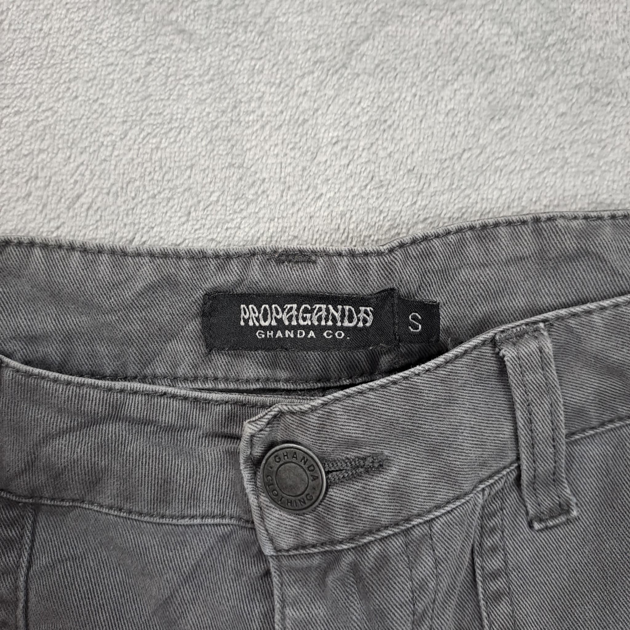Ghanda Propaganda Cotton Twill Trousers Grey Size S — photo 2 of 8