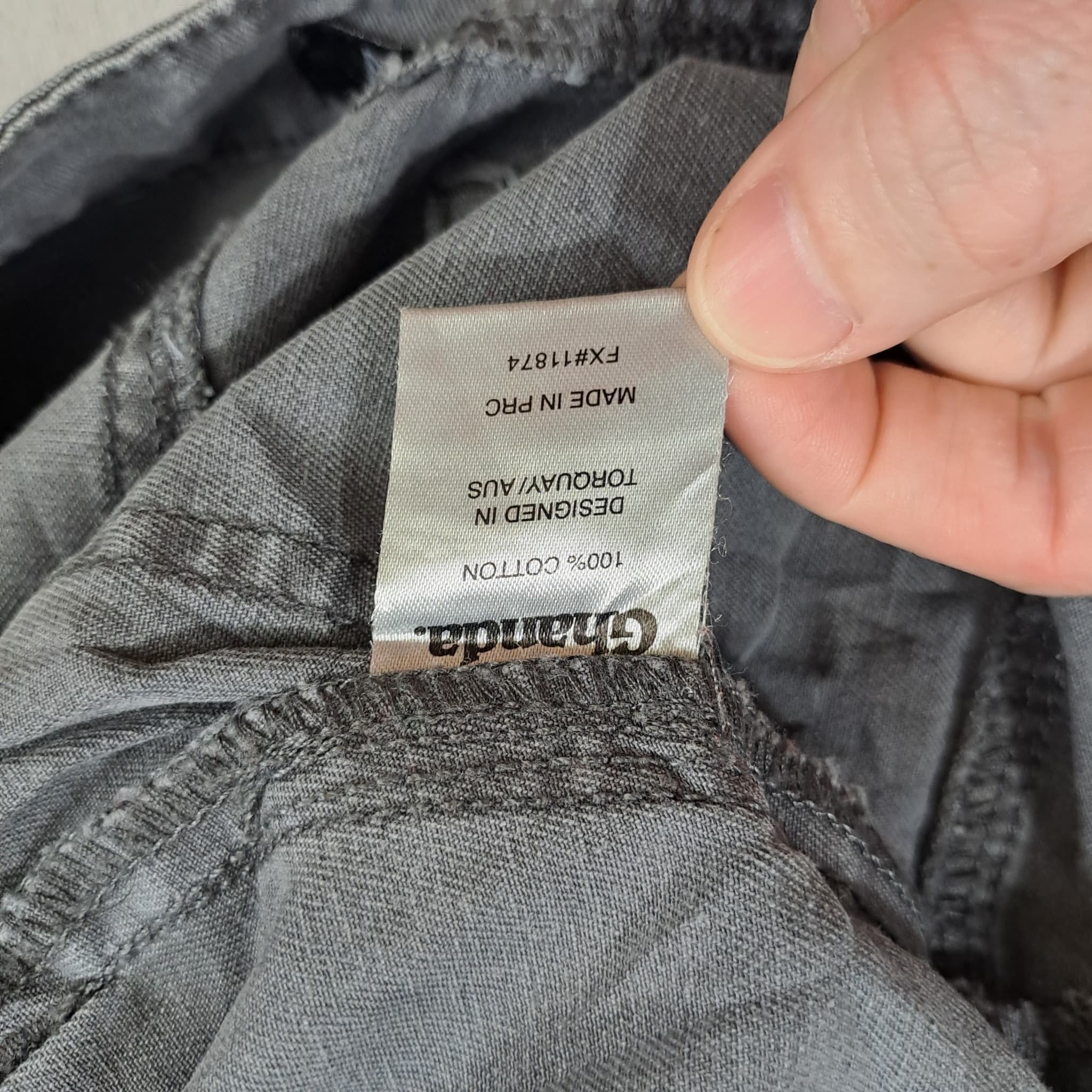 Ghanda Propaganda Cotton Twill Trousers Grey Size S — photo 6 of 8
