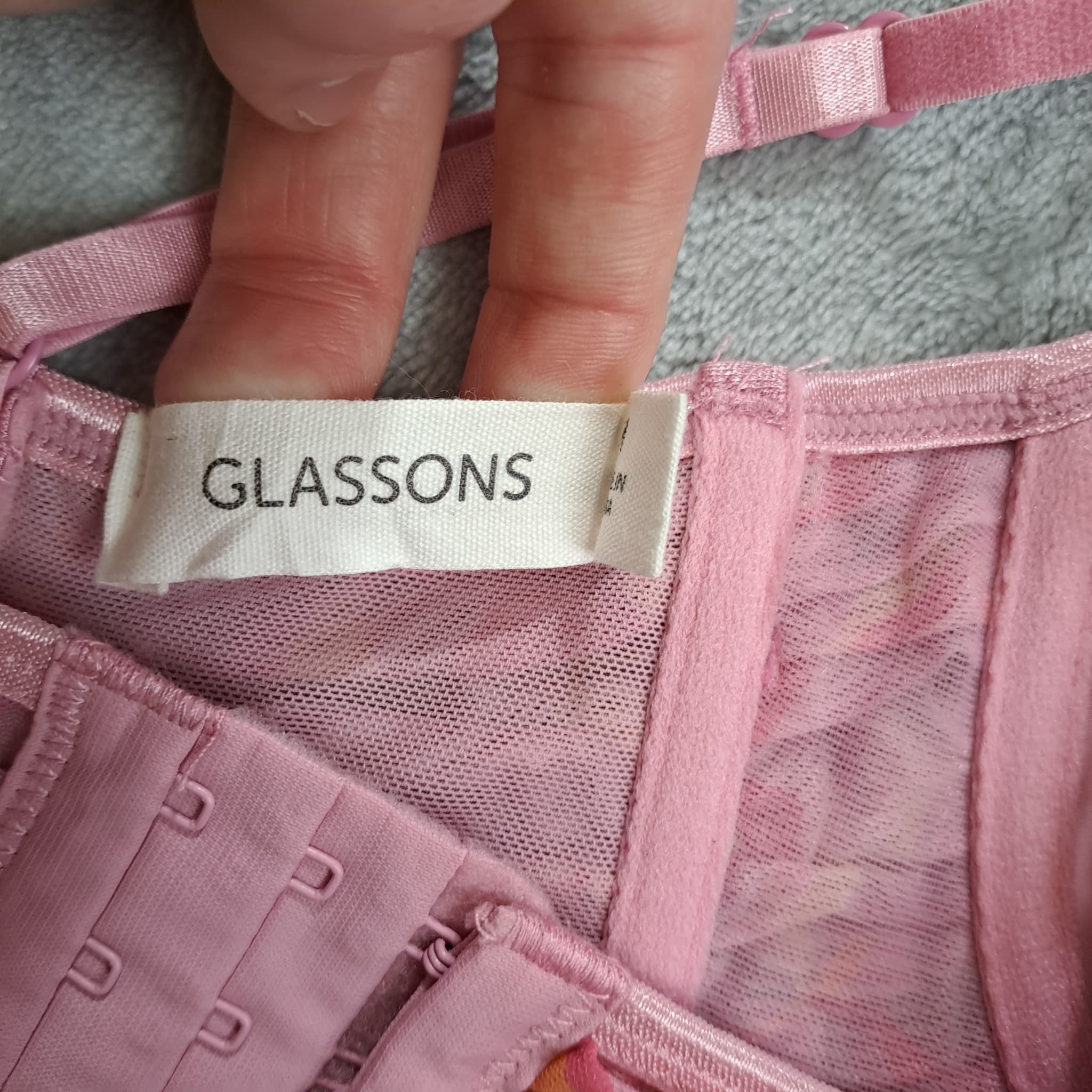 Glassons Pink Swirl Print Mesh Corset Top Women's Size M — photo 5 of 7