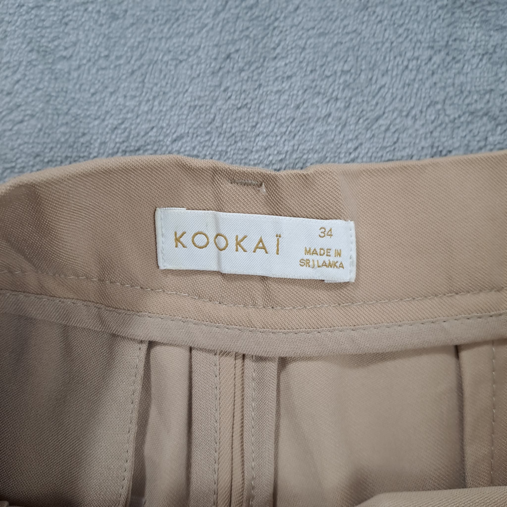 KOOKAÏ Women's Beige High-Waisted Trousers Size 34 Front Pockets — photo 4 of 9