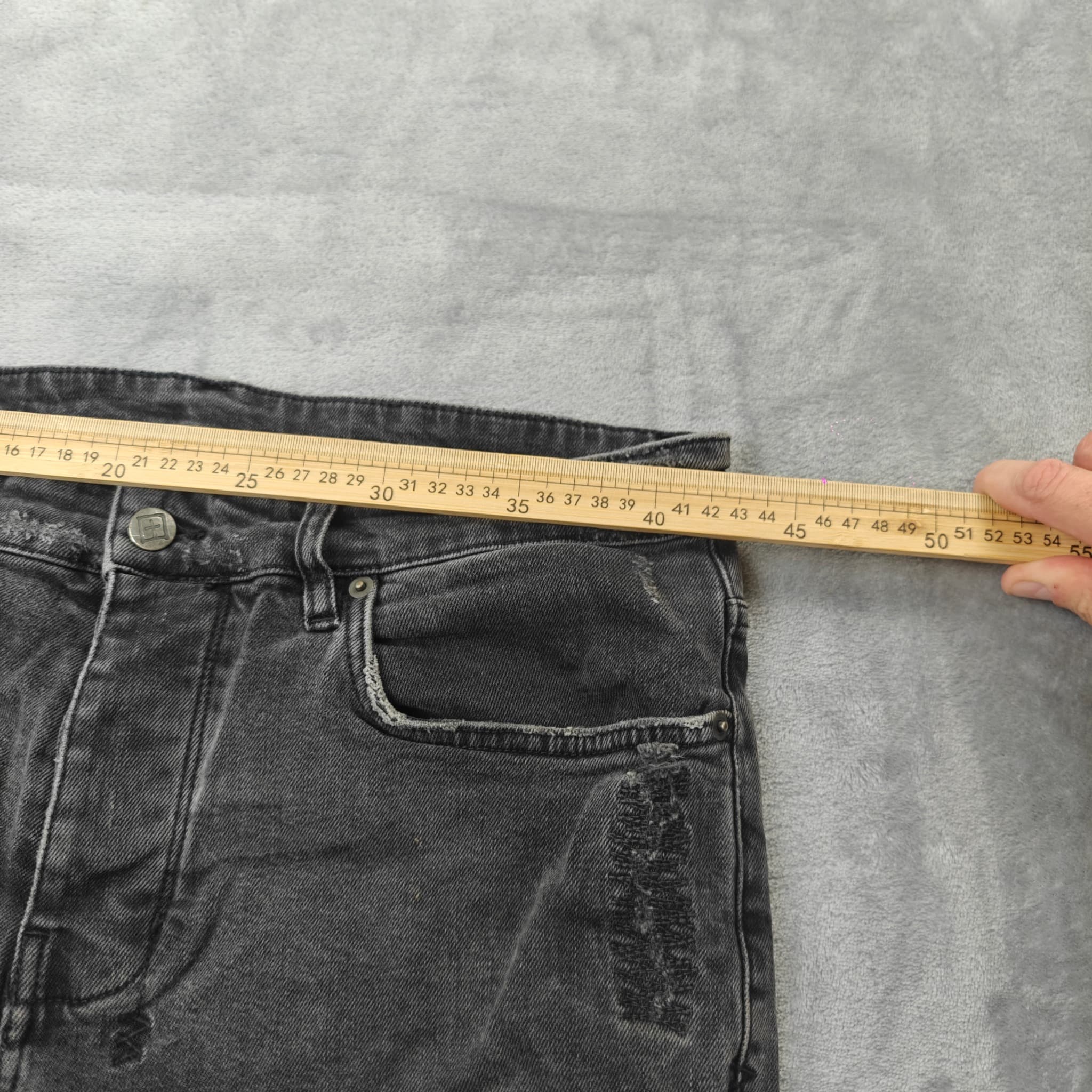 Ksubi Distressed Black Denim Cut-Off Shorts - Men's Size 34 — photo 3 of 8