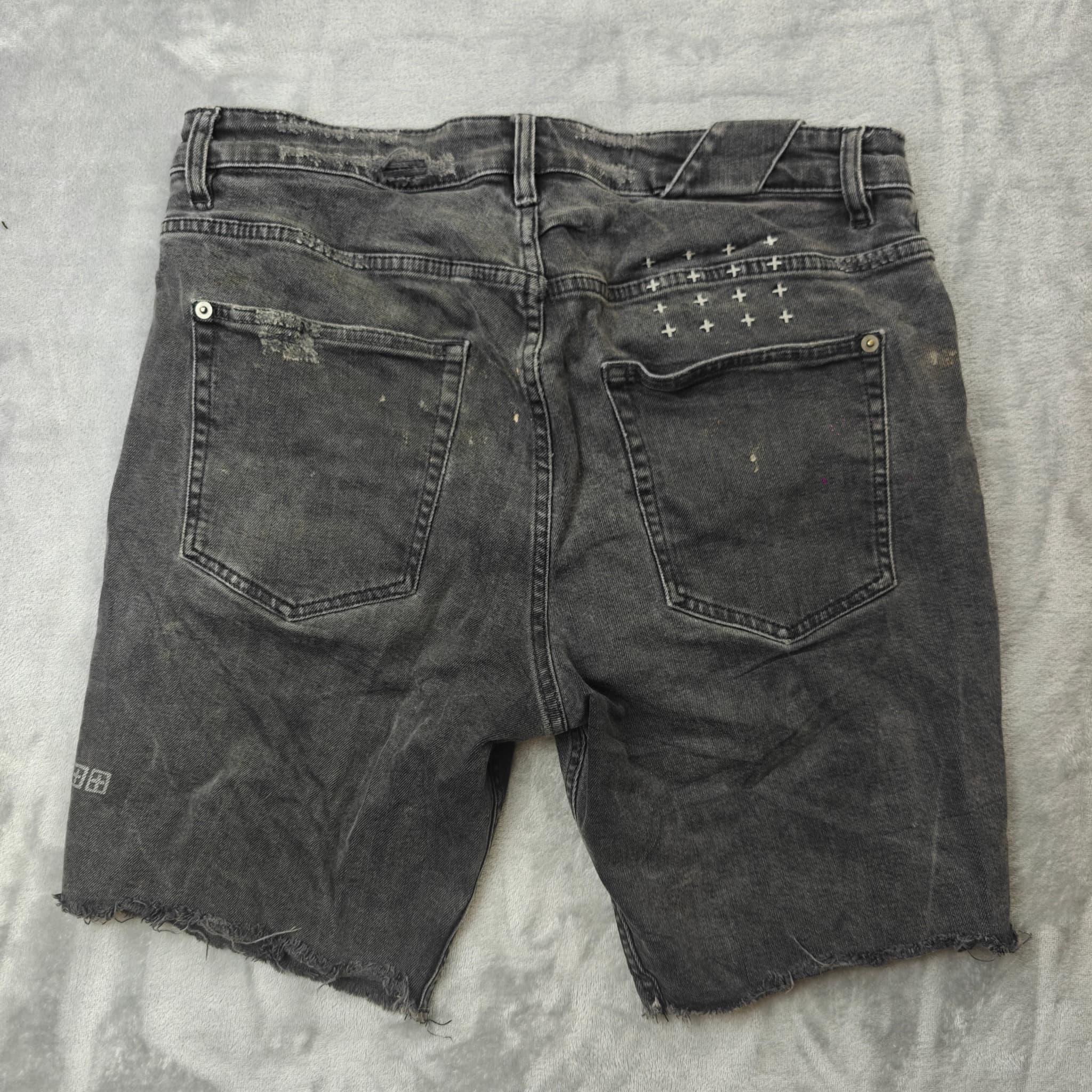 Ksubi Distressed Black Denim Cut-Off Shorts - Men's Size 34 — photo 5 of 8