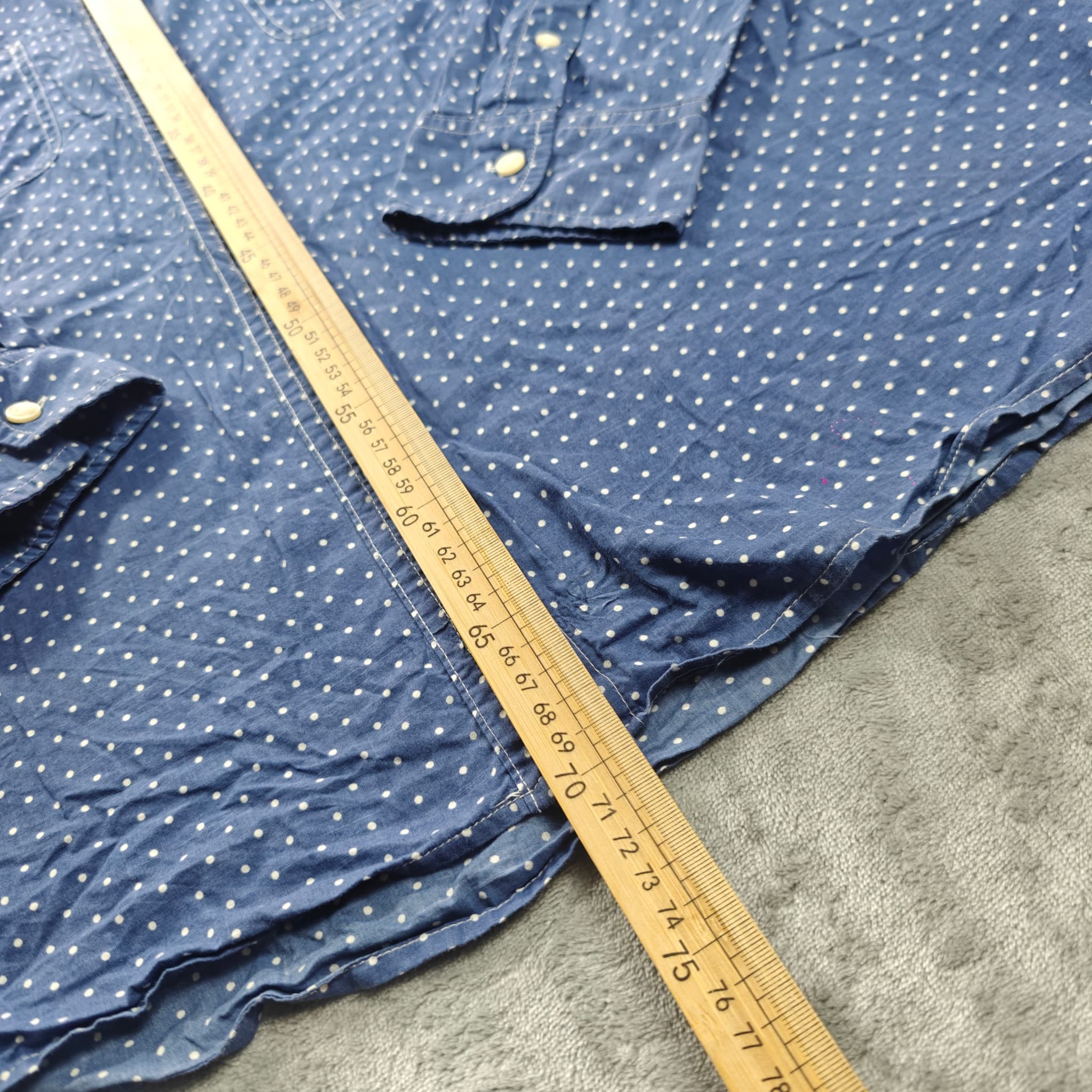 LAUREN JEANS COMPANY RALPH LAUREN Polka Dot Denim Button-Down Shirt XL — photo 3 of 6