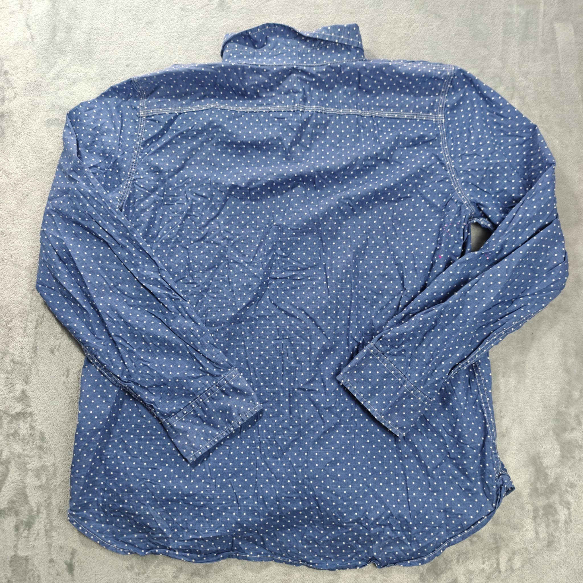 LAUREN JEANS COMPANY RALPH LAUREN Polka Dot Denim Button-Down Shirt XL — photo 6 of 6