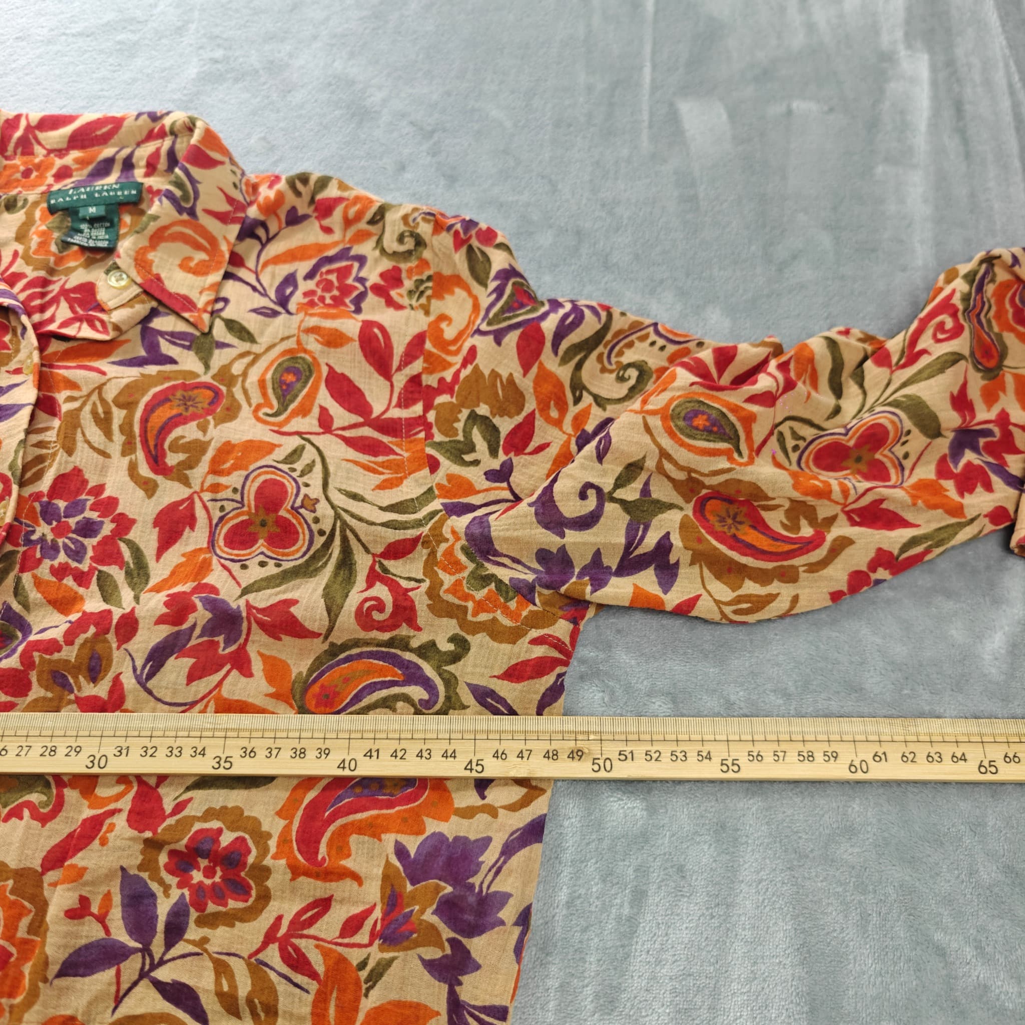 Lauren Ralph Lauren Women's Floral Paisley Button-Down Shirt Size M — photo 5 of 7