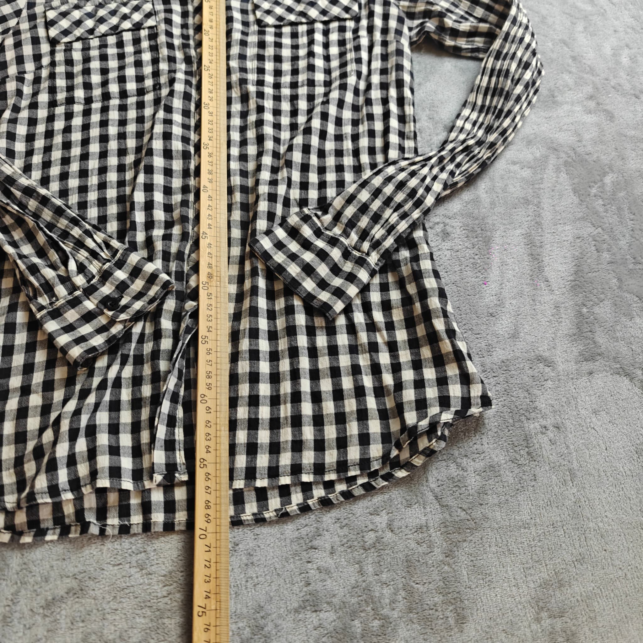 Maison Scotch Women's Black & White Gingham Button-Down Shirt Size 4 — photo 3 of 7