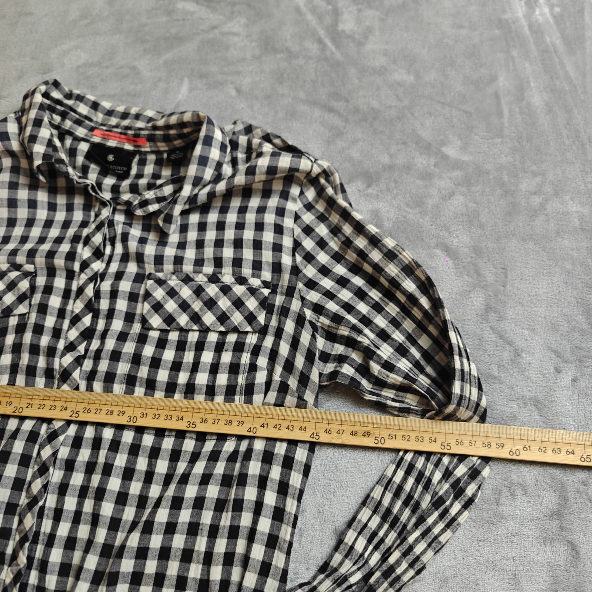 Maison Scotch Women's Black & White Gingham Button-Down Shirt Size 4 — photo 5 of 7