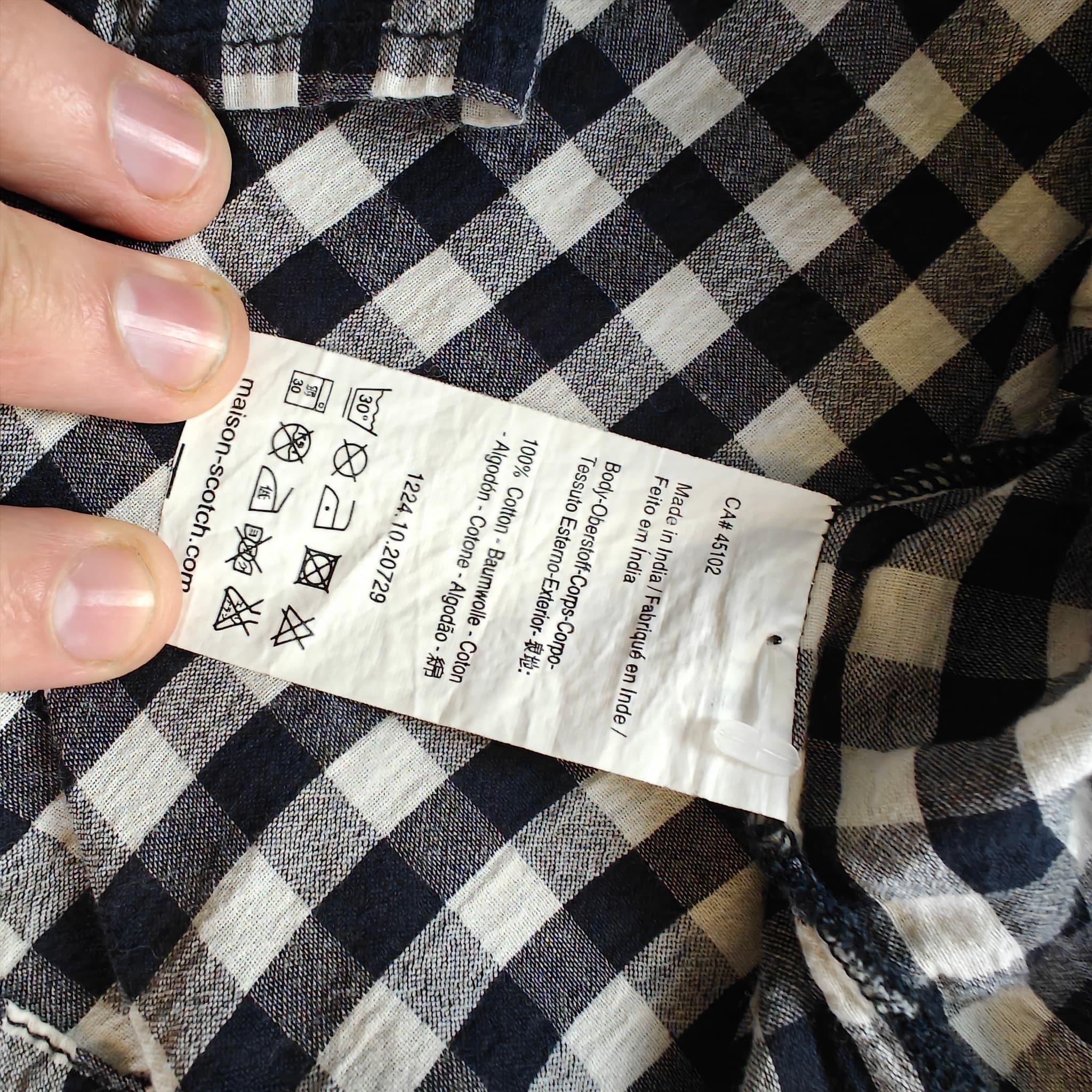 Maison Scotch Women's Black & White Gingham Button-Down Shirt Size 4 — photo 6 of 7
