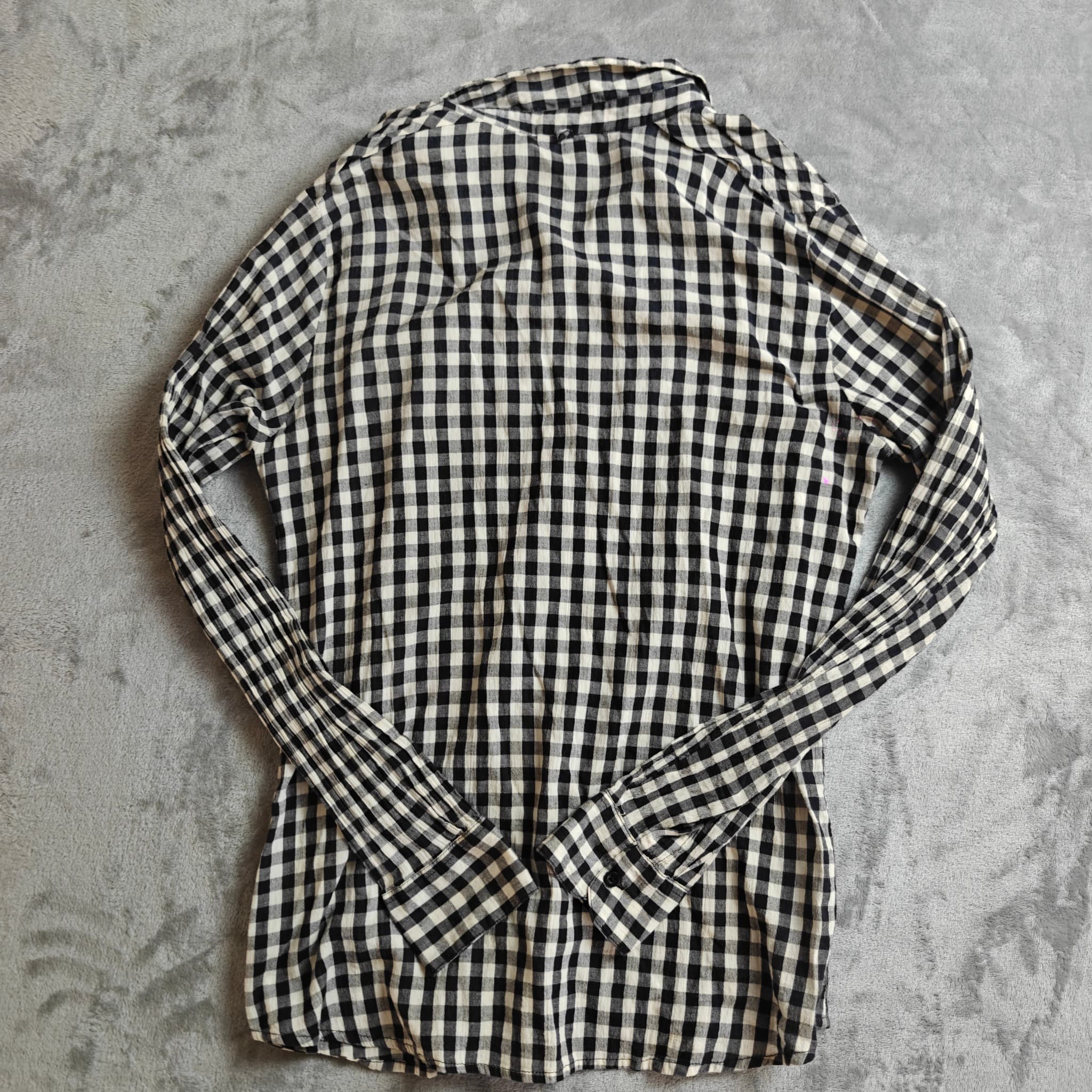 Maison Scotch Women's Black & White Gingham Button-Down Shirt Size 4 — photo 7 of 7