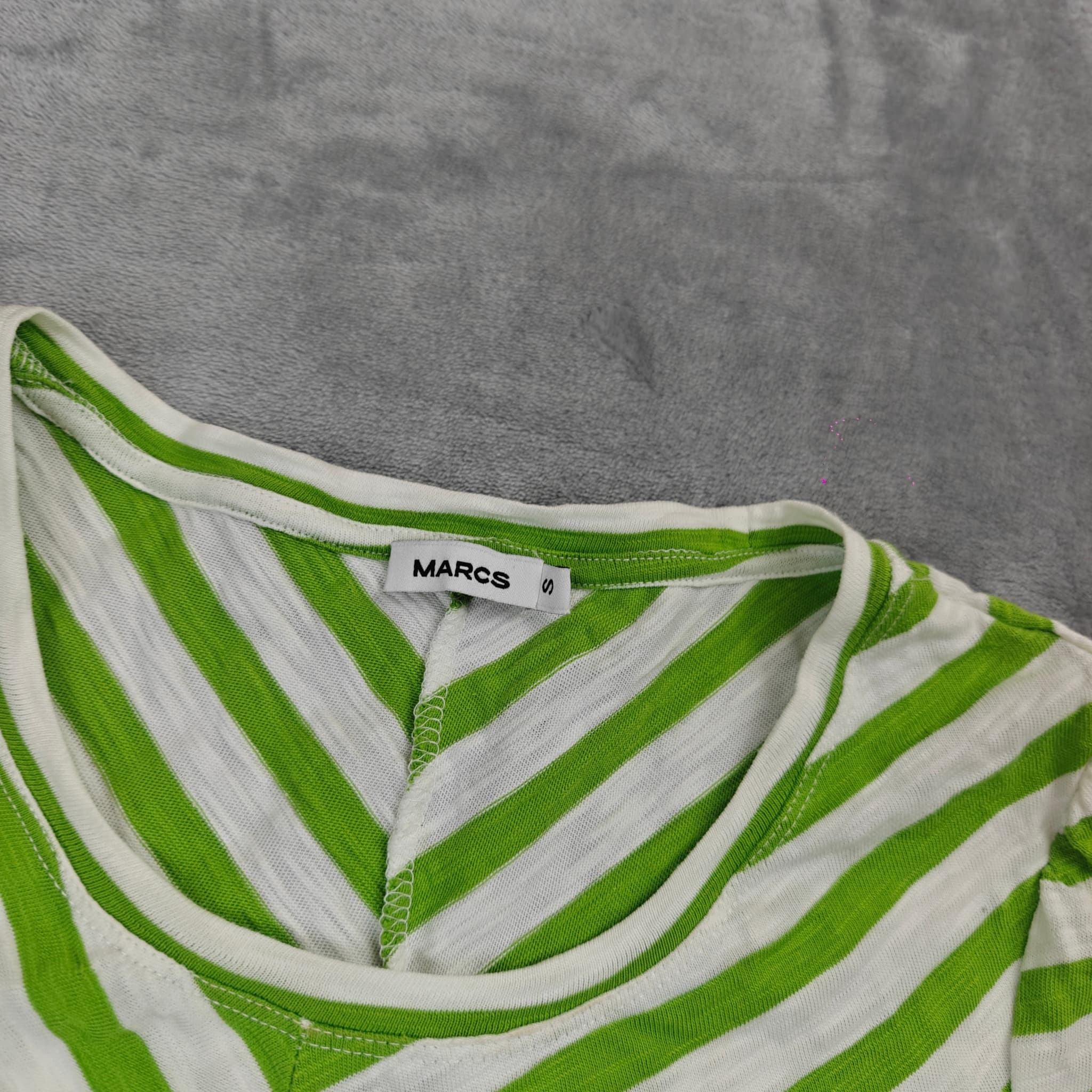 Marcs Striped Chevron Belted Dress Woman's Small Green White — photo 2 of 7