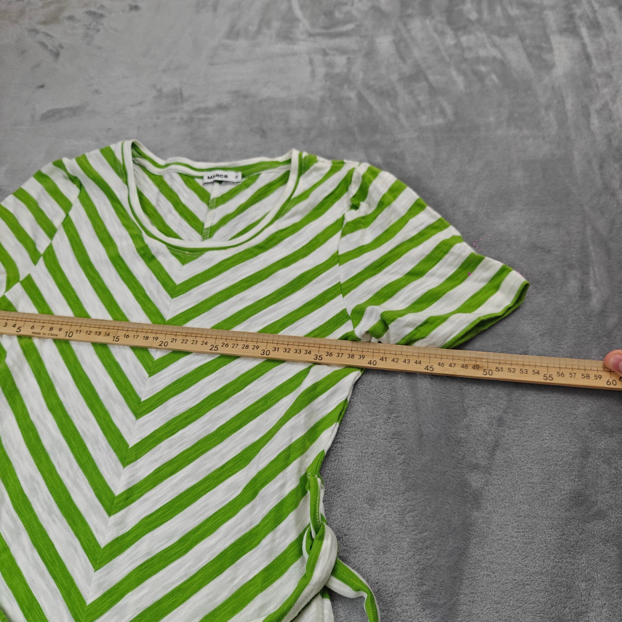 Marcs Striped Chevron Belted Dress Woman's Small Green White — photo 5 of 7