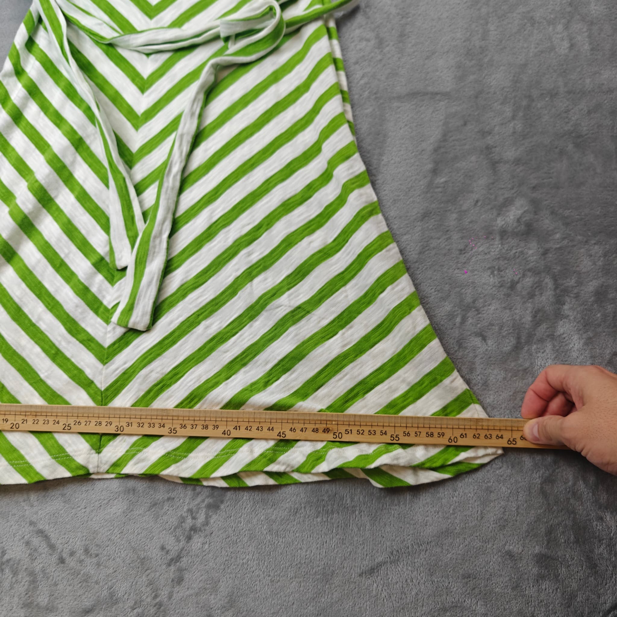 Marcs Striped Chevron Belted Dress Woman's Small Green White — photo 6 of 7
