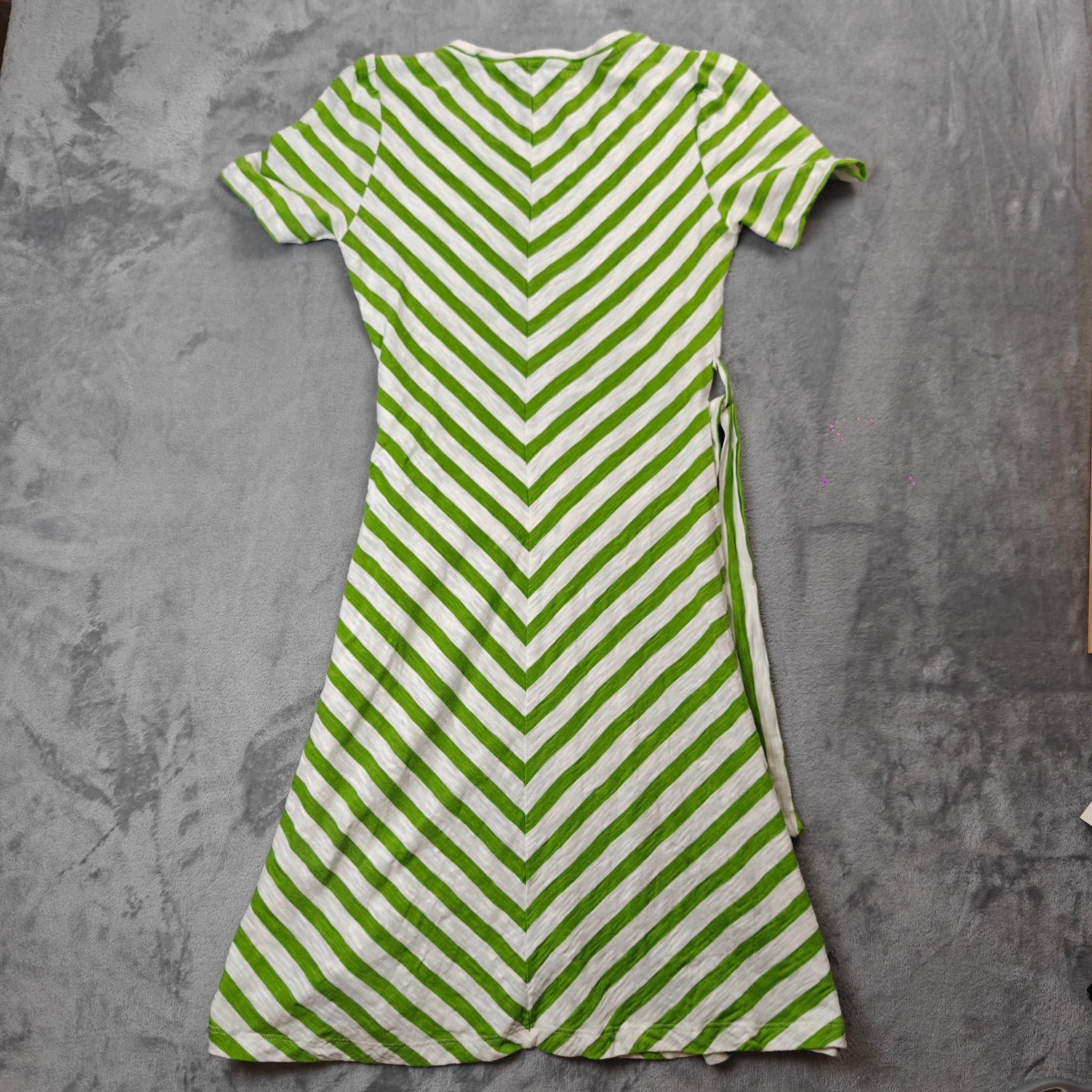 Marcs Striped Chevron Belted Dress Woman's Small Green White — photo 7 of 7