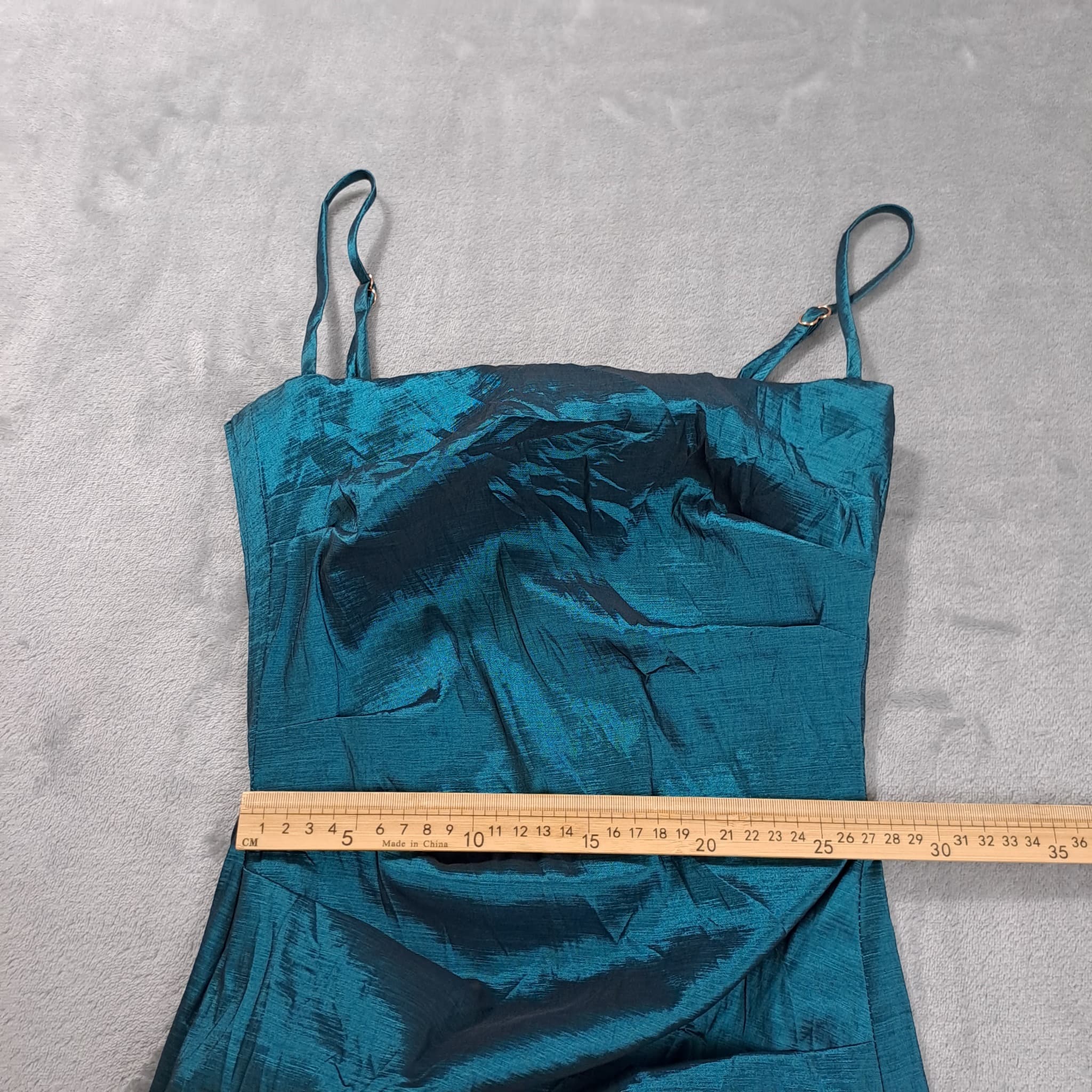 Nookie Teal Iridescent Taffeta Bubble Hem Mini Dress Women's Size XS — photo 3 of 7