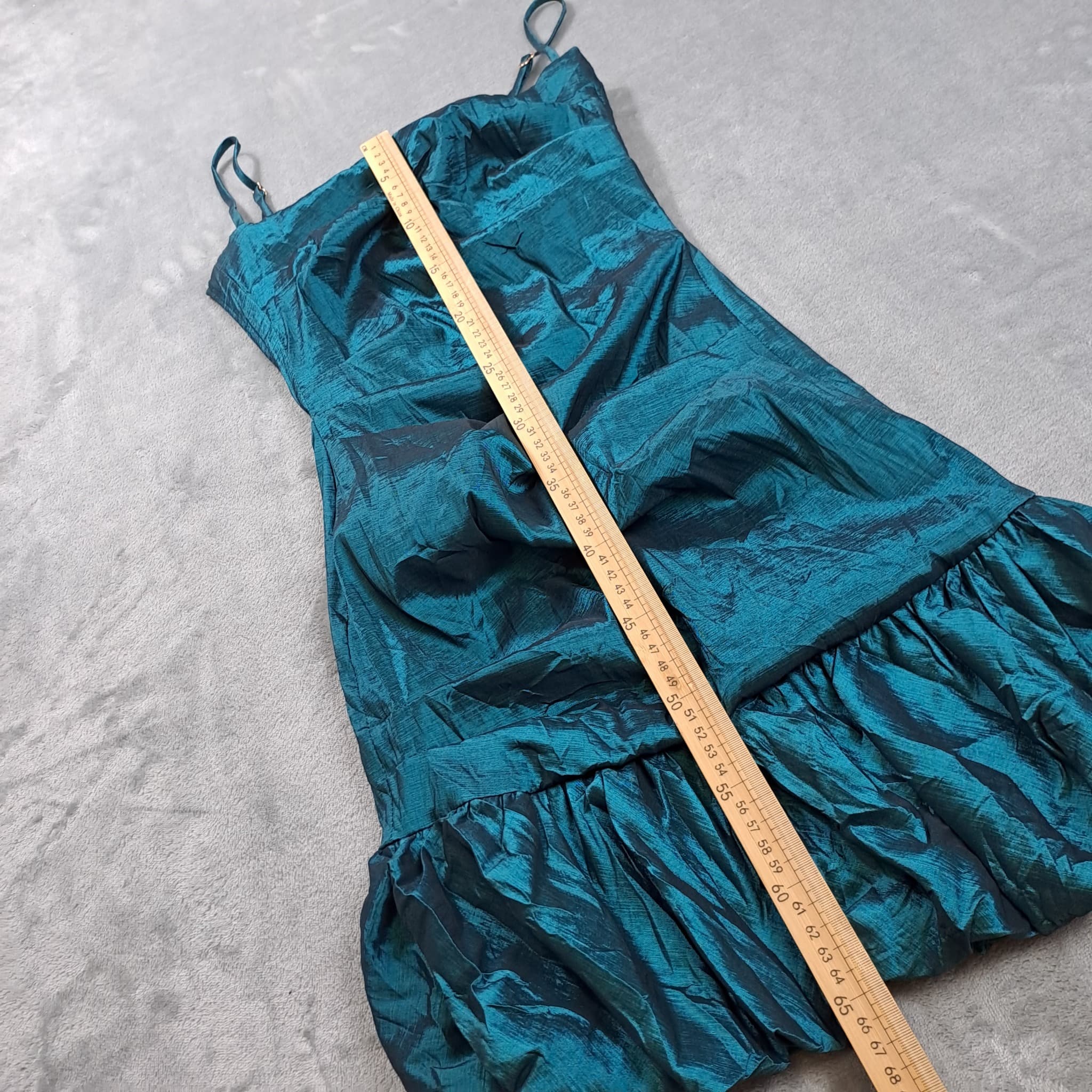Nookie Teal Iridescent Taffeta Bubble Hem Mini Dress Women's Size XS — photo 5 of 7