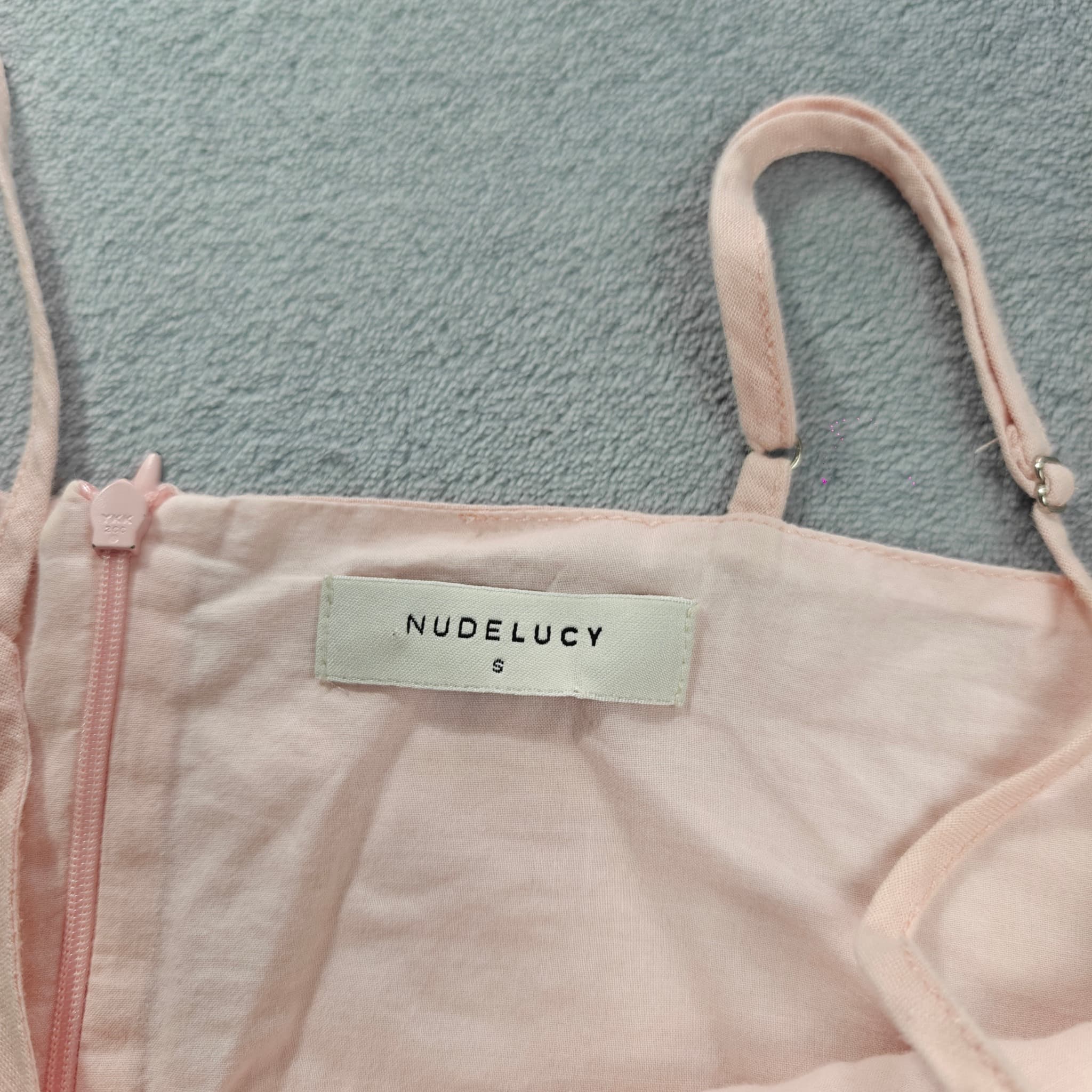 NUDELUCY Women's Linen Blend Spaghetti Strap Camisole Tank Top Size S Pink — photo 2 of 6