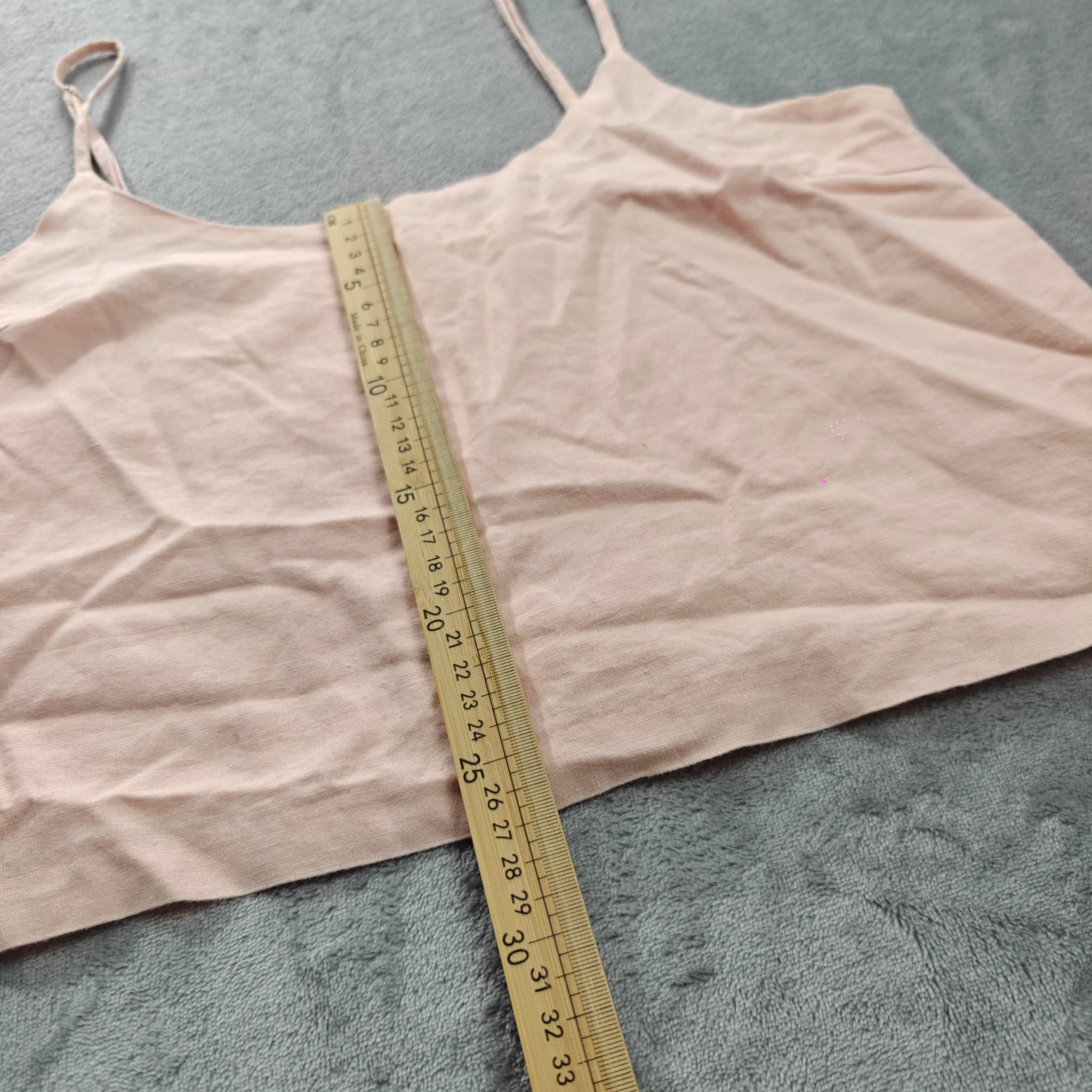 NUDELUCY Women's Linen Blend Spaghetti Strap Camisole Tank Top Size S Pink — photo 4 of 6