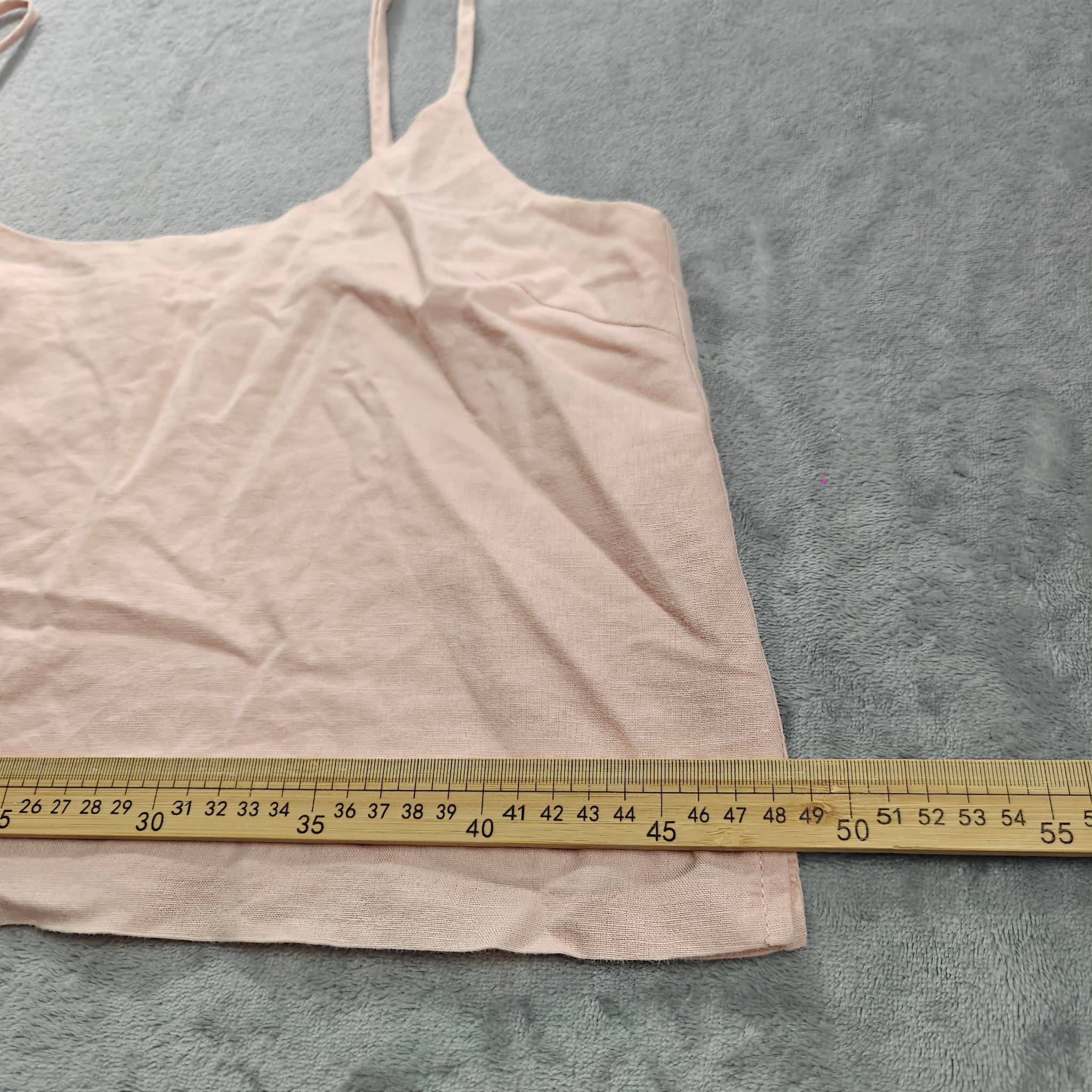 NUDELUCY Women's Linen Blend Spaghetti Strap Camisole Tank Top Size S Pink — photo 5 of 6