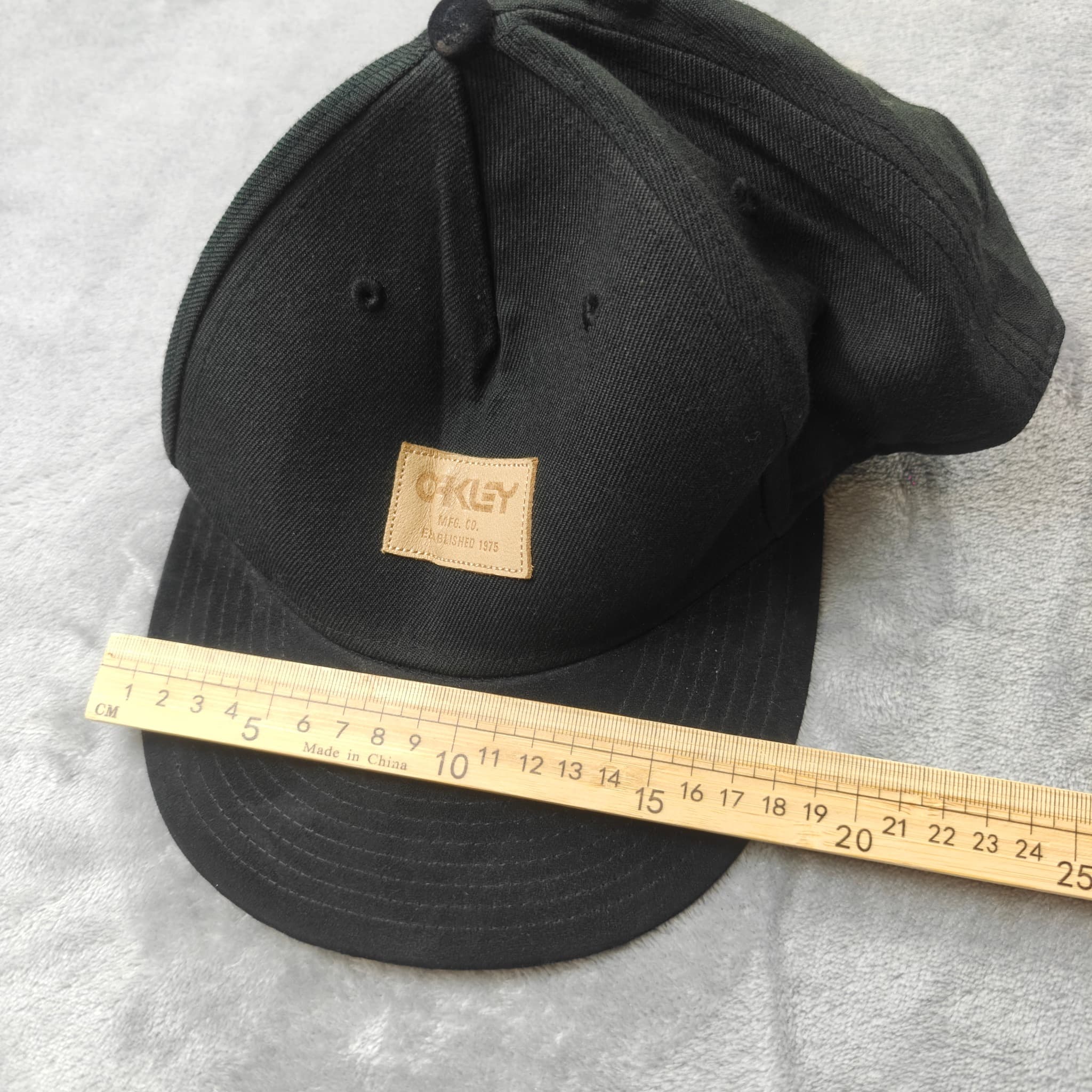 Oakley Mfg. Co. Established 1975 Leather Patch Baseball Cap - Black — photo 4 of 5