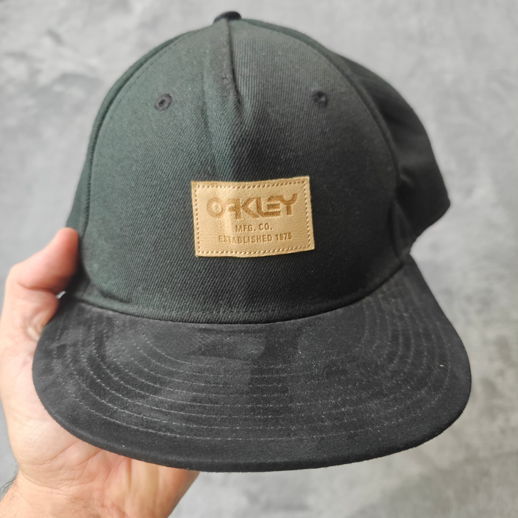 Oakley Mfg. Co. Established 1975 Leather Patch Baseball Cap - Black — photo 5 of 5