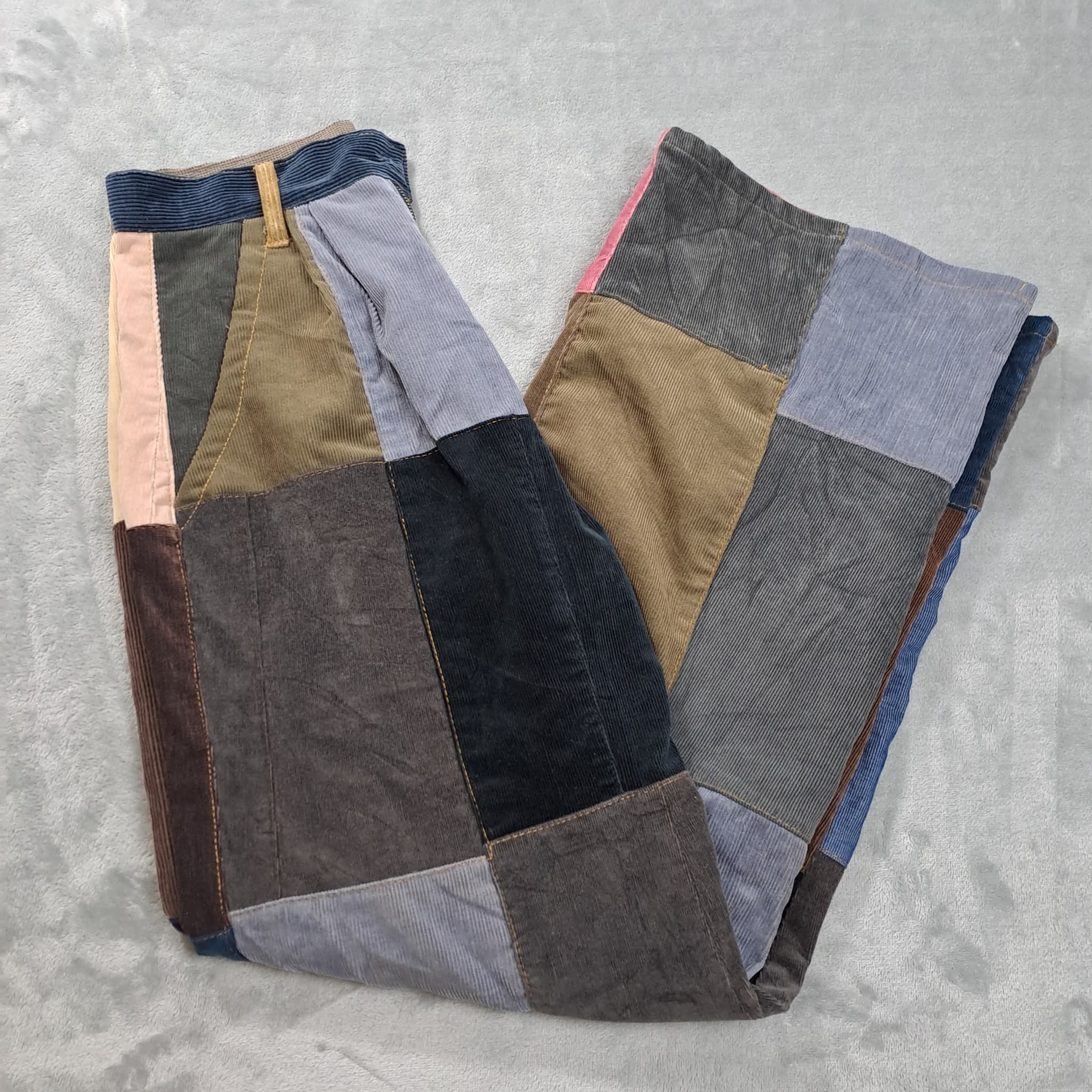 Patchwork Corduroy Pants Multicolor Boho Trousers — photo 1 of 7