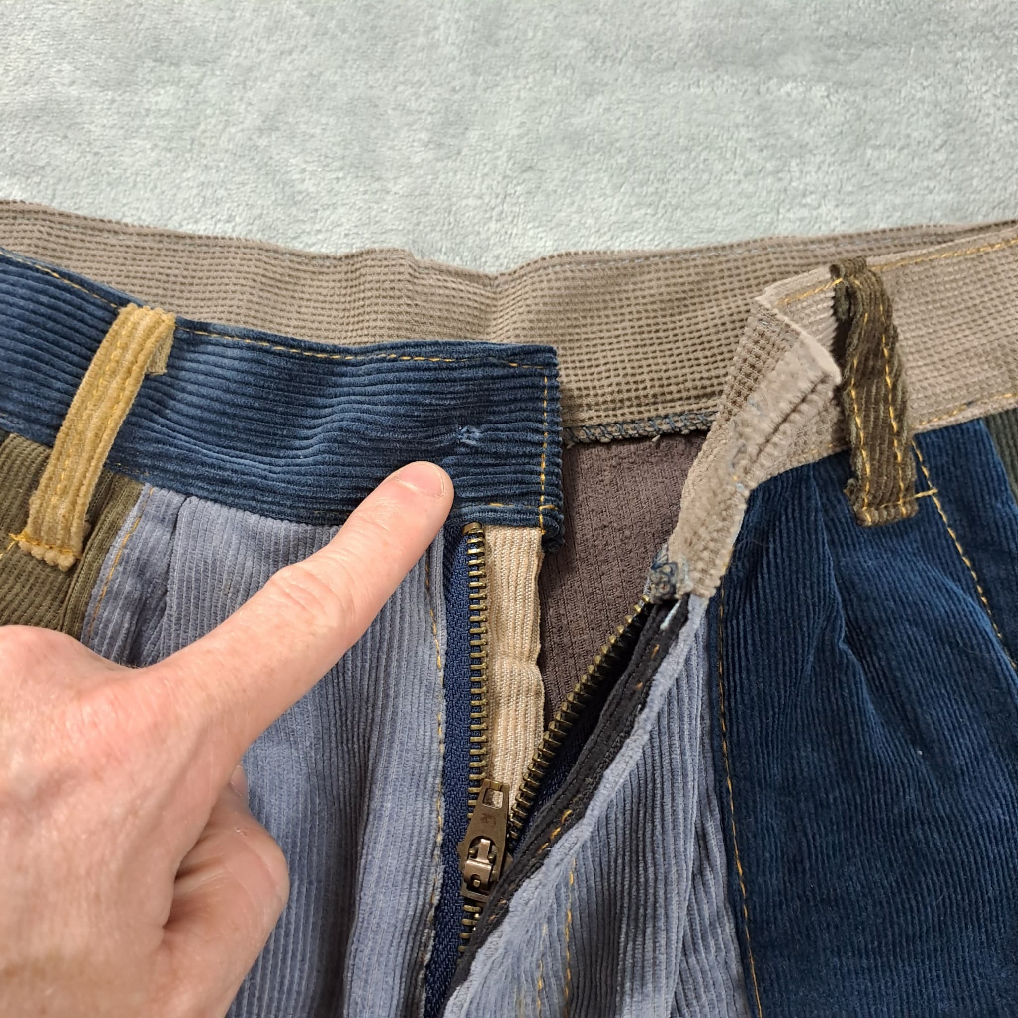 Patchwork Corduroy Pants Multicolor Boho Trousers — photo 3 of 7
