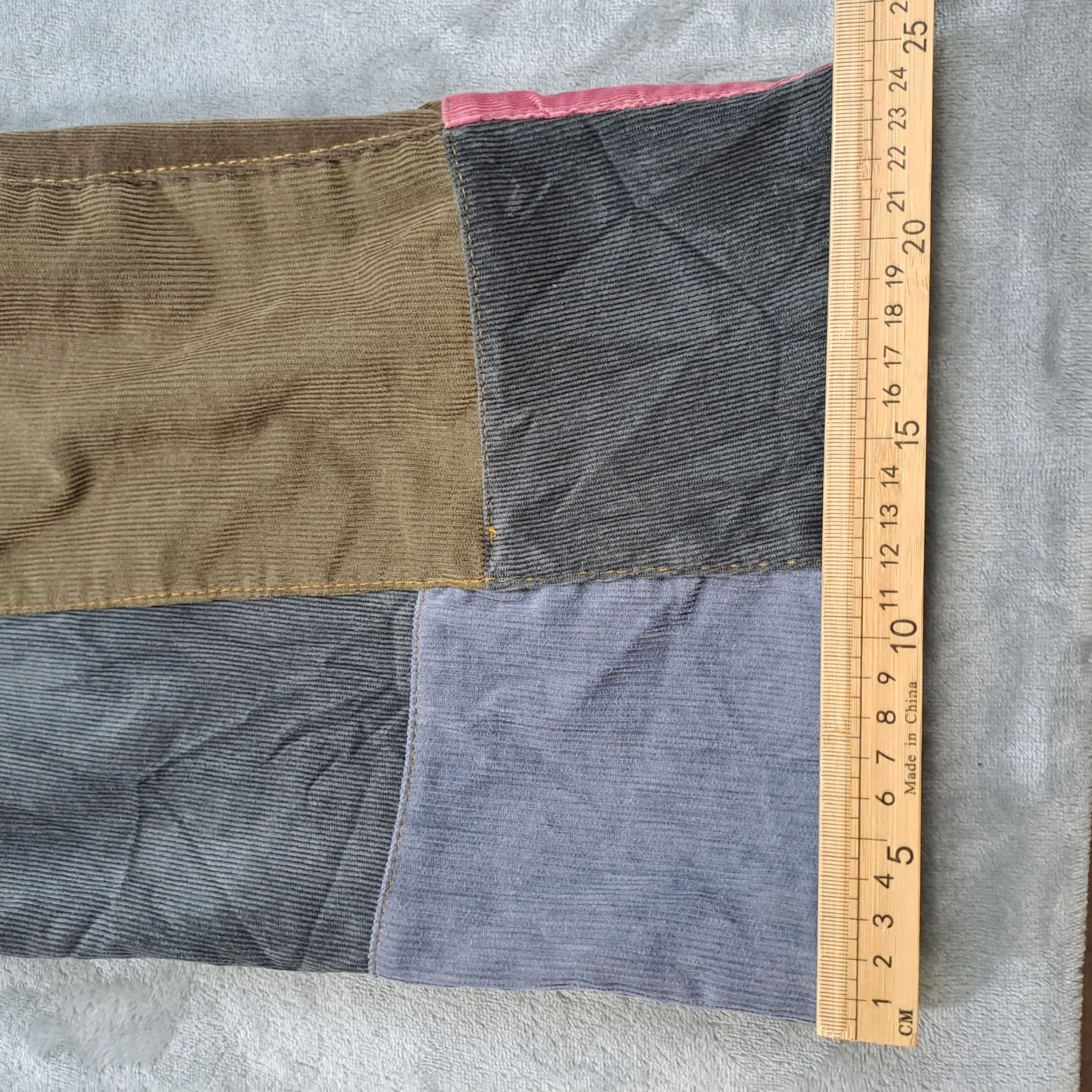 Patchwork Corduroy Pants Multicolor Boho Trousers — photo 5 of 7