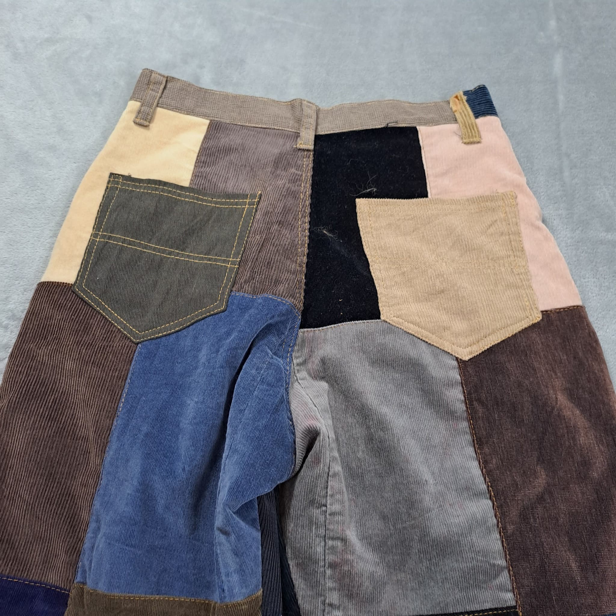 Patchwork Corduroy Pants Multicolor Boho Trousers — photo 6 of 7