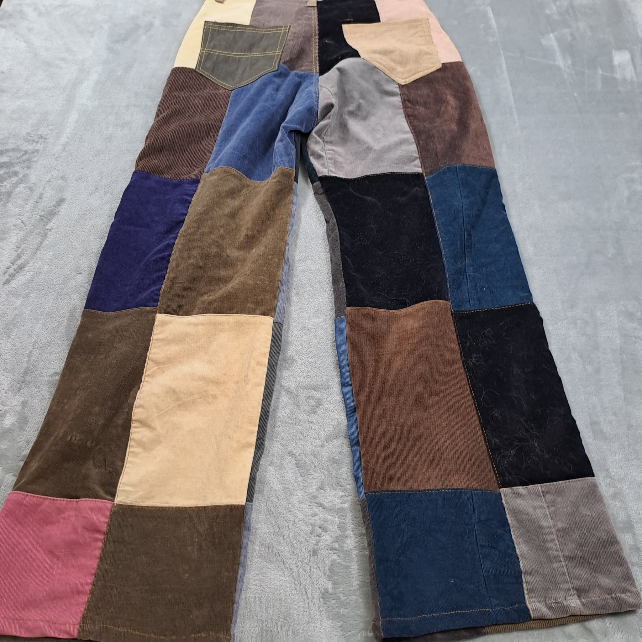 Patchwork Corduroy Pants Multicolor Boho Trousers — photo 7 of 7