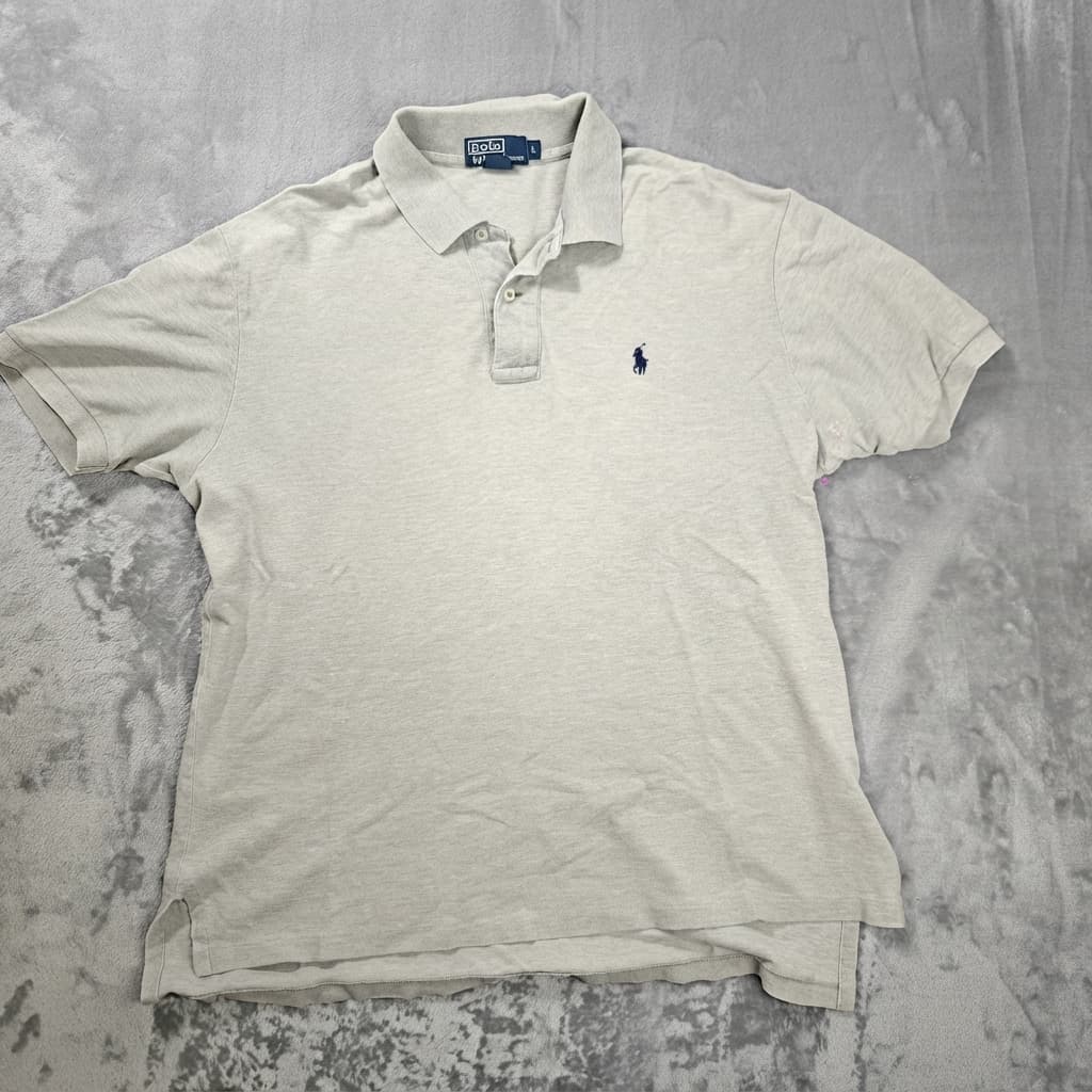 Polo by Ralph Lauren Classic Fit Mesh Polo Shirt Men's Size L Grey — photo 1 of 6