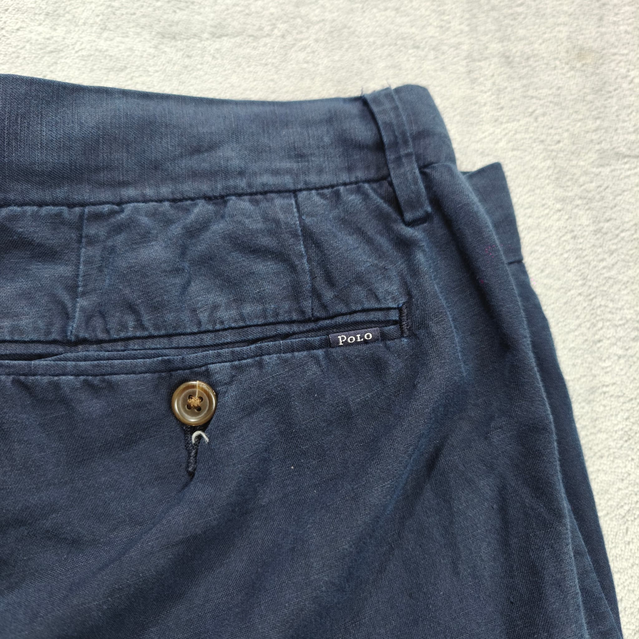 Polo Ralph Lauren Men's Navy Blue Linen Slim Fit Trousers Size 32 — photo 2 of 6