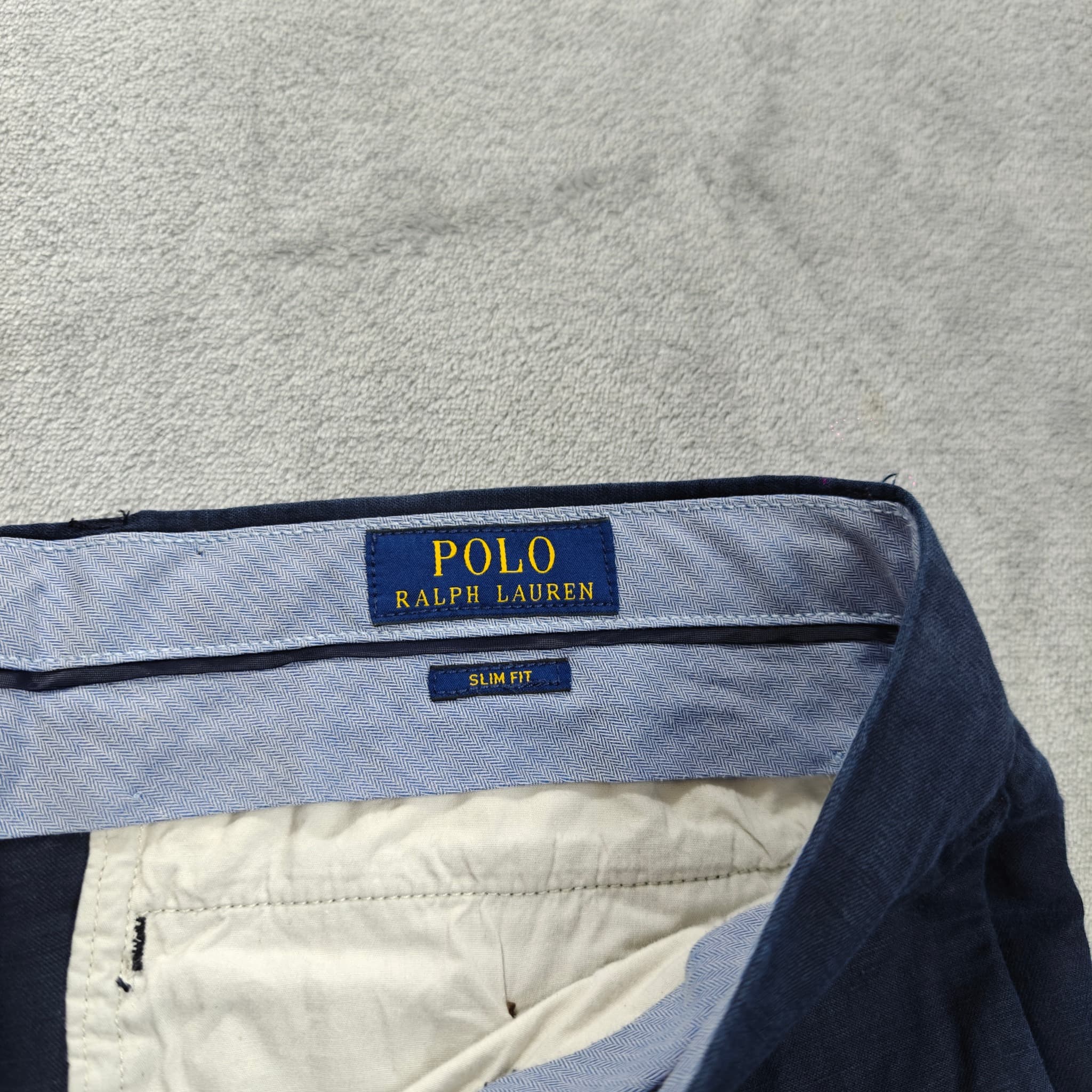 Polo Ralph Lauren Men's Navy Blue Linen Slim Fit Trousers Size 32 — photo 3 of 6