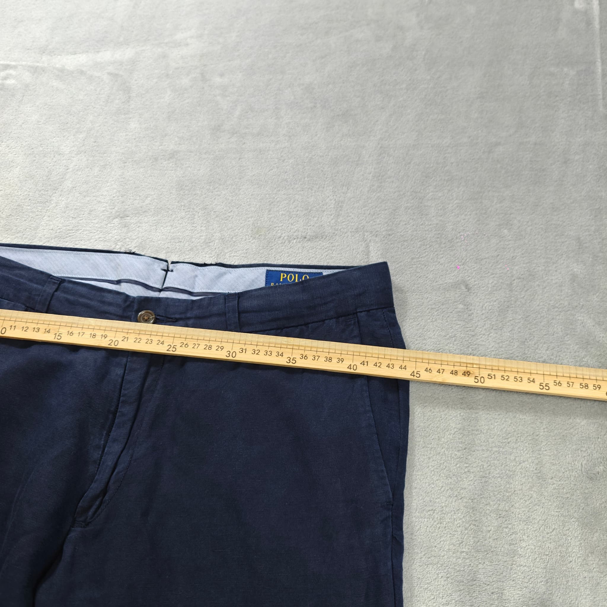 Polo Ralph Lauren Men's Navy Blue Linen Slim Fit Trousers Size 32 — photo 5 of 6