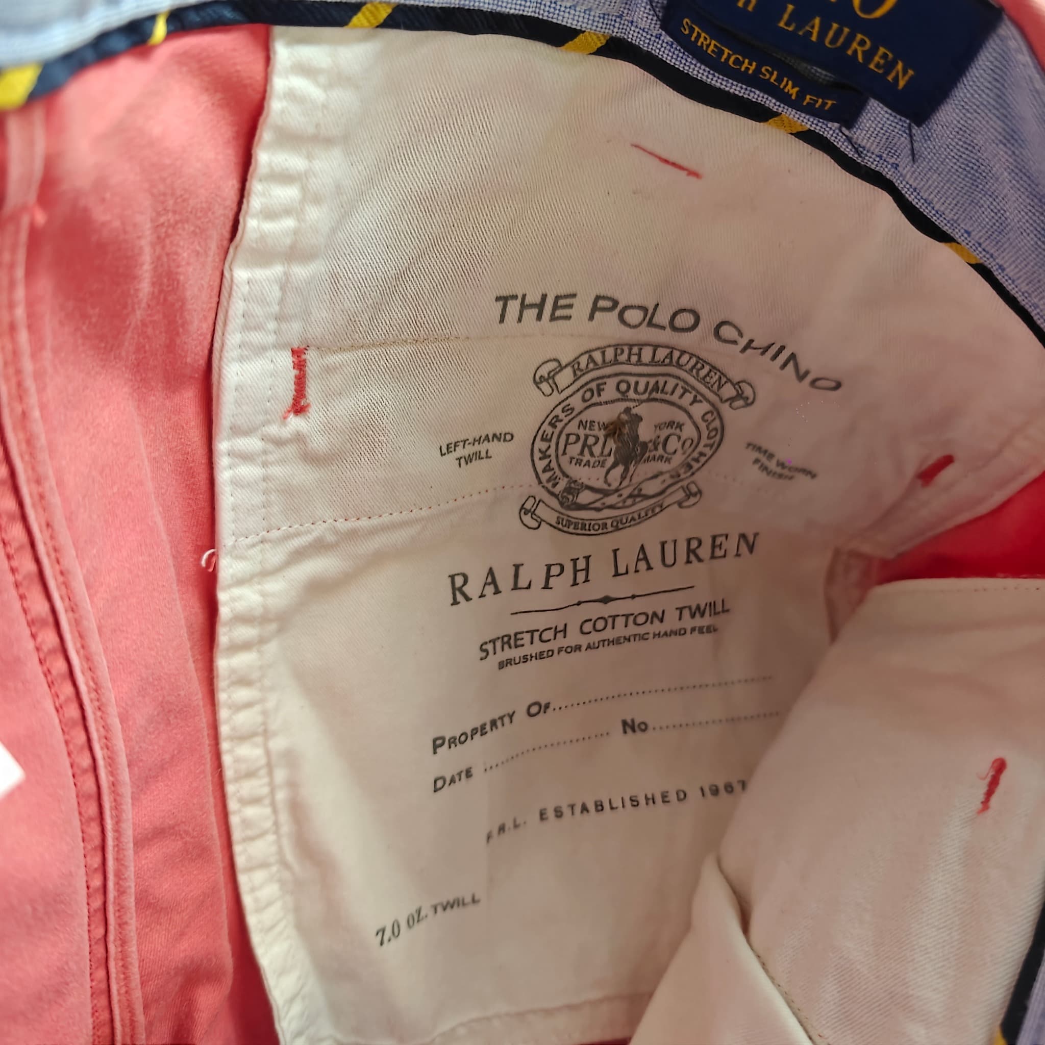 Polo Ralph Lauren Men's Stretch Slim Fit Chino Shorts Salmon Pink Size 38 — photo 4 of 8