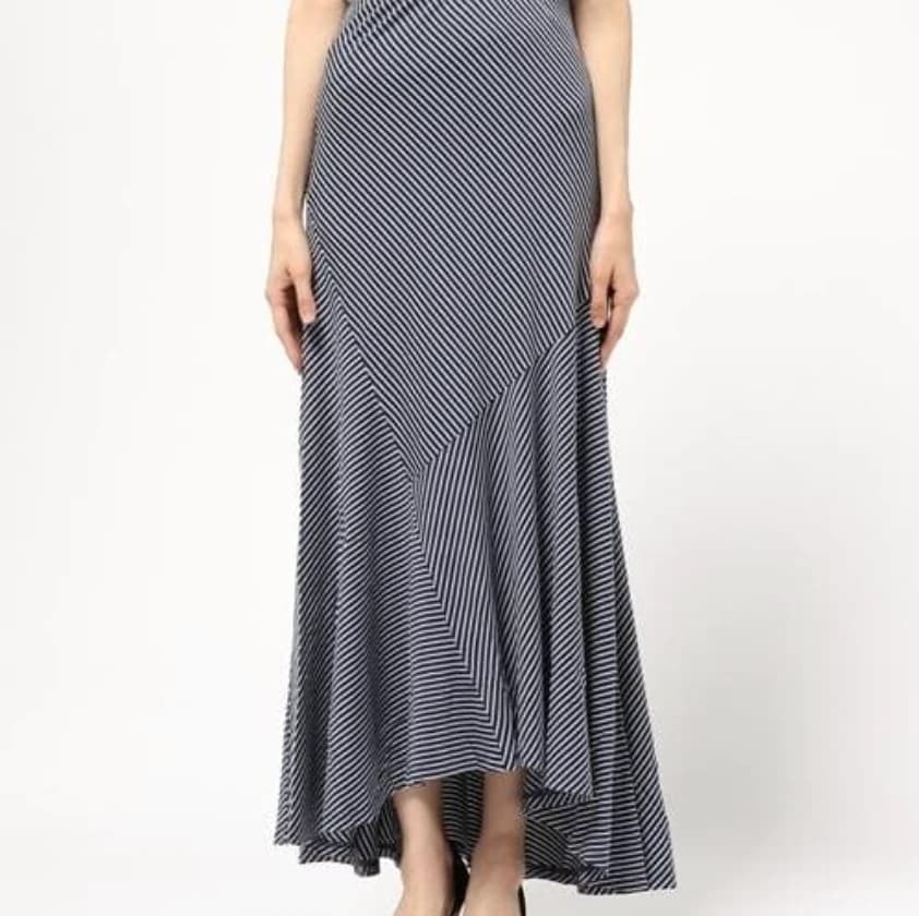 Polo Ralph Lauren Women's Navy & White Striped Midi Skirt Size L — photo 1 of 8