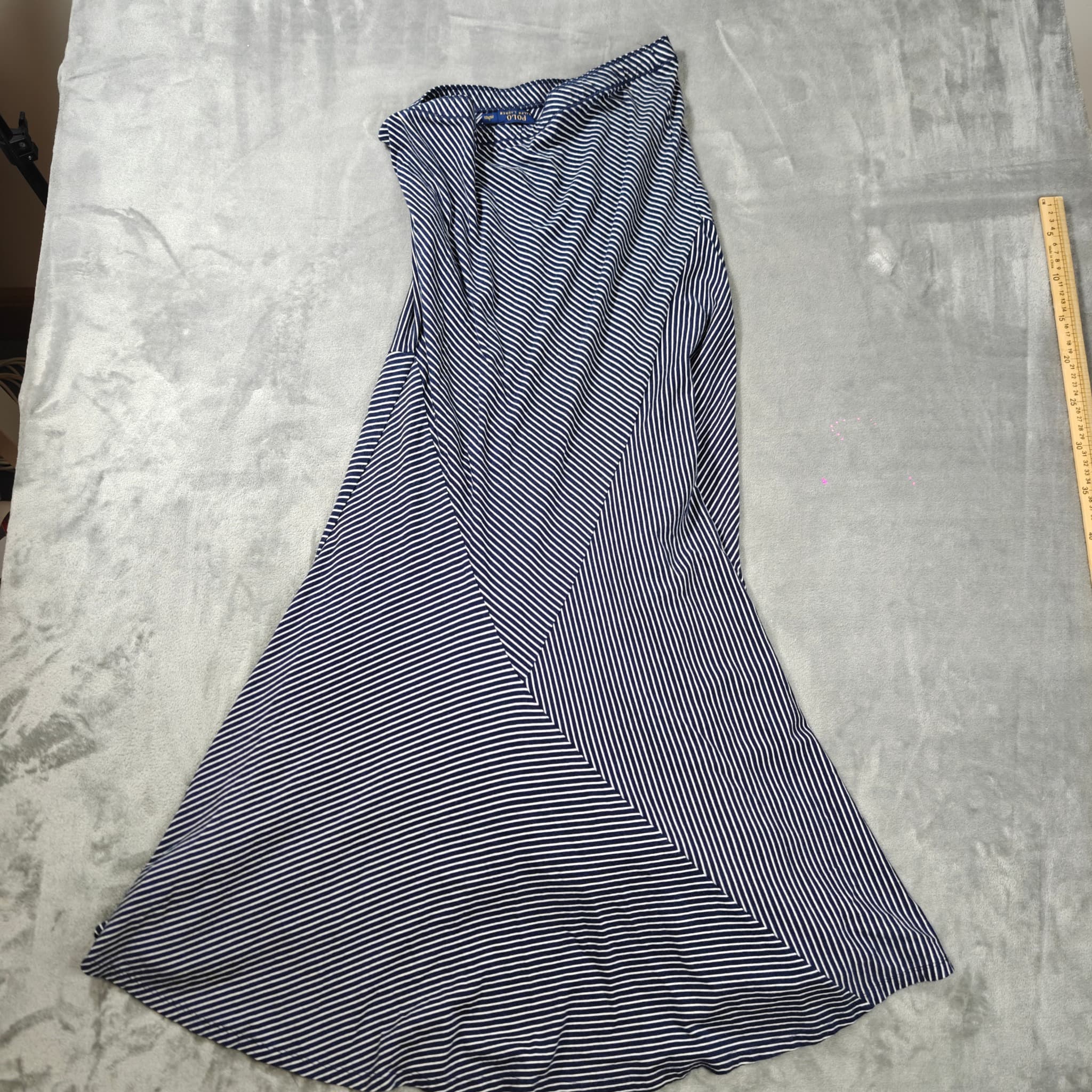 Polo Ralph Lauren Women's Navy & White Striped Midi Skirt Size L — photo 8 of 8
