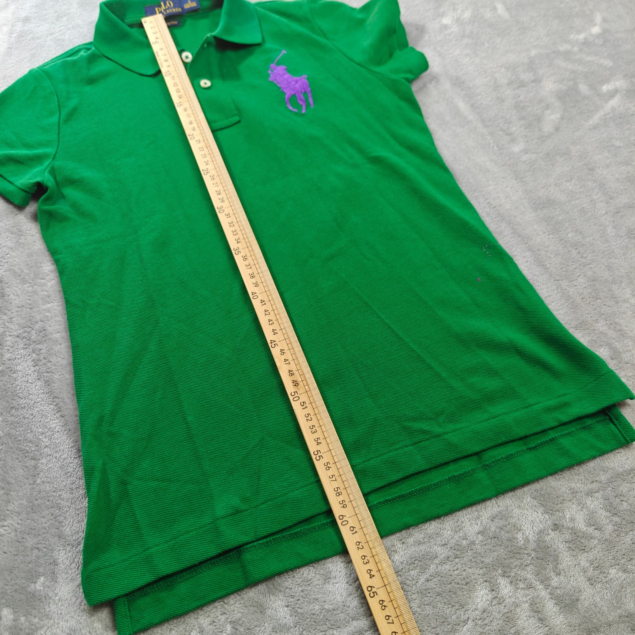 Polo Ralph Lauren Women's The Skinny Polo Shirt Green Purple Logo Size S — photo 4 of 6