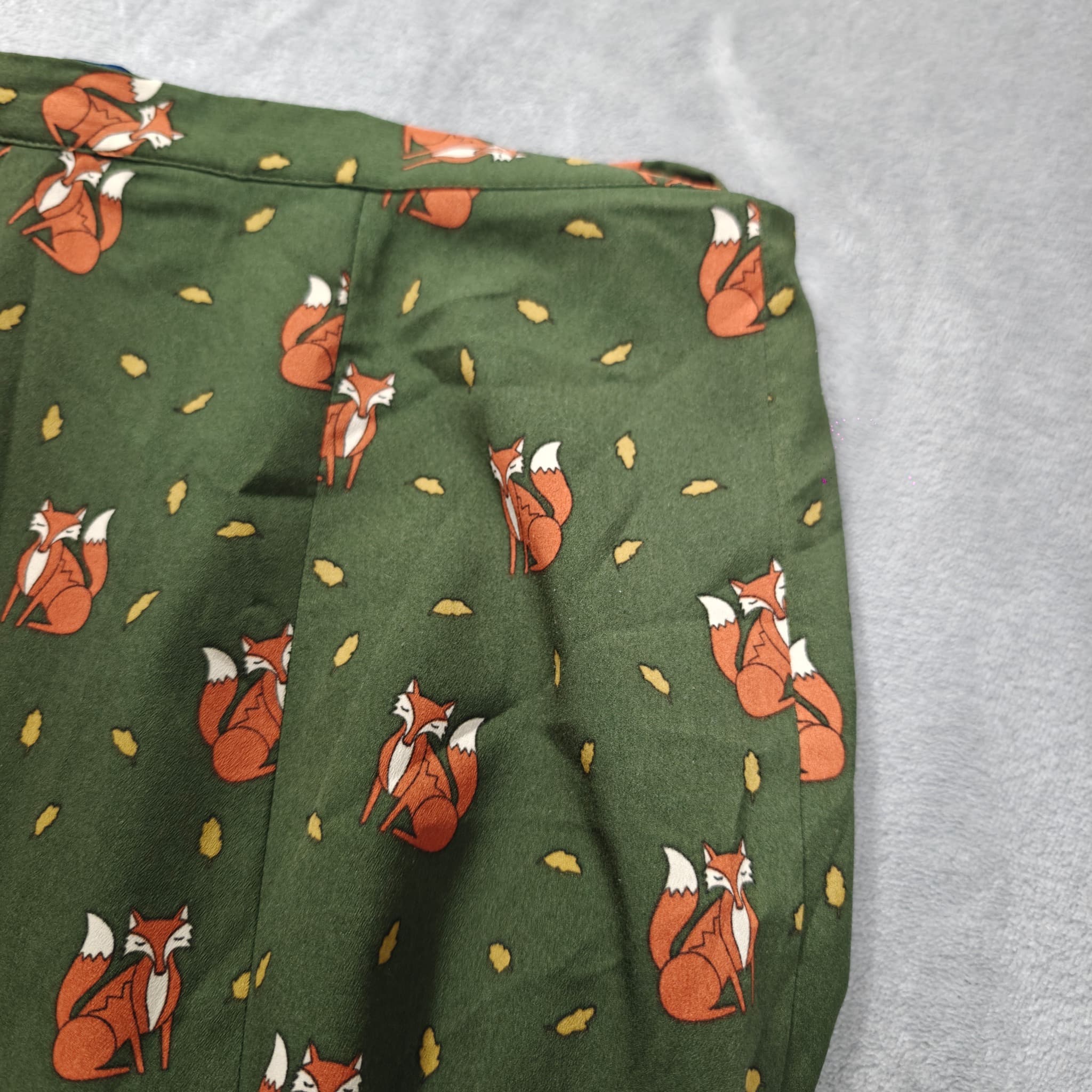 Princess Highway Green Fox Print A-Line Skirt Size 12 — photo 2 of 6