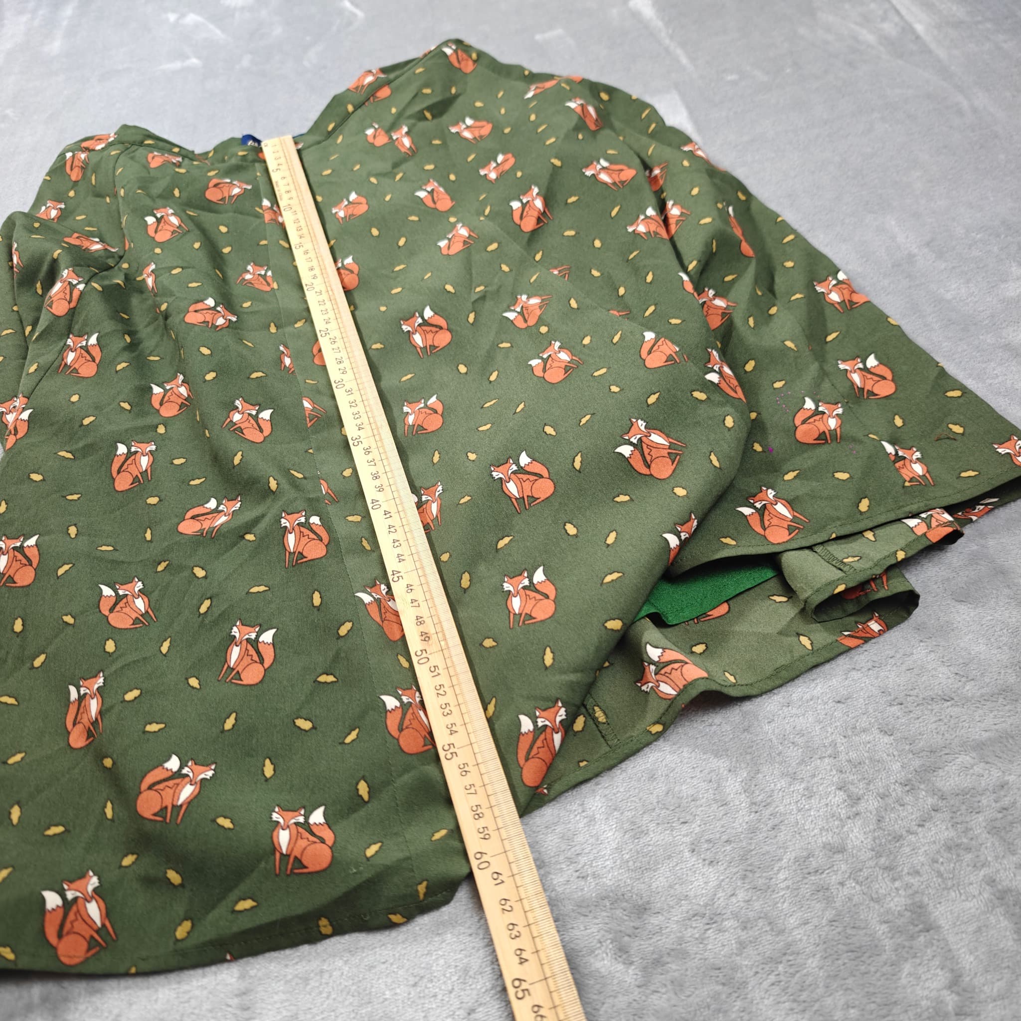 Princess Highway Green Fox Print A-Line Skirt Size 12 — photo 5 of 6