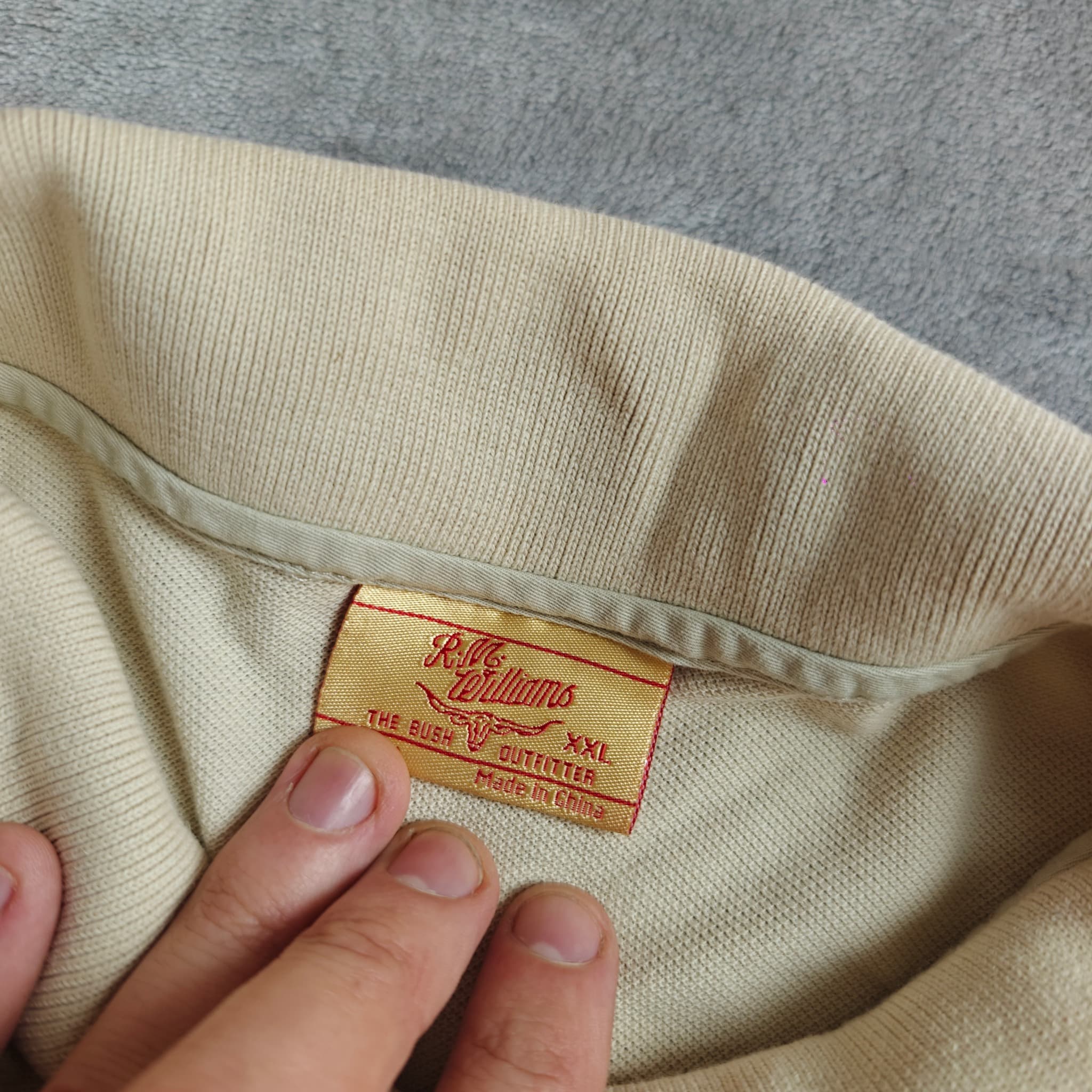 R.M.Williams Men's Beige Pique Polo Shirt Size XXL 100% Cotton — photo 2 of 8