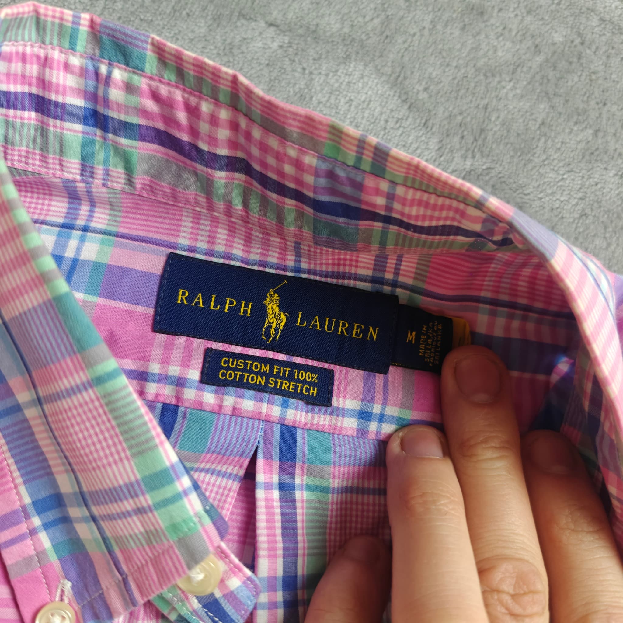 Ralph Lauren Men's Custom Fit Plaid Button-Down Shirt Pink Size M — photo 2 of 7