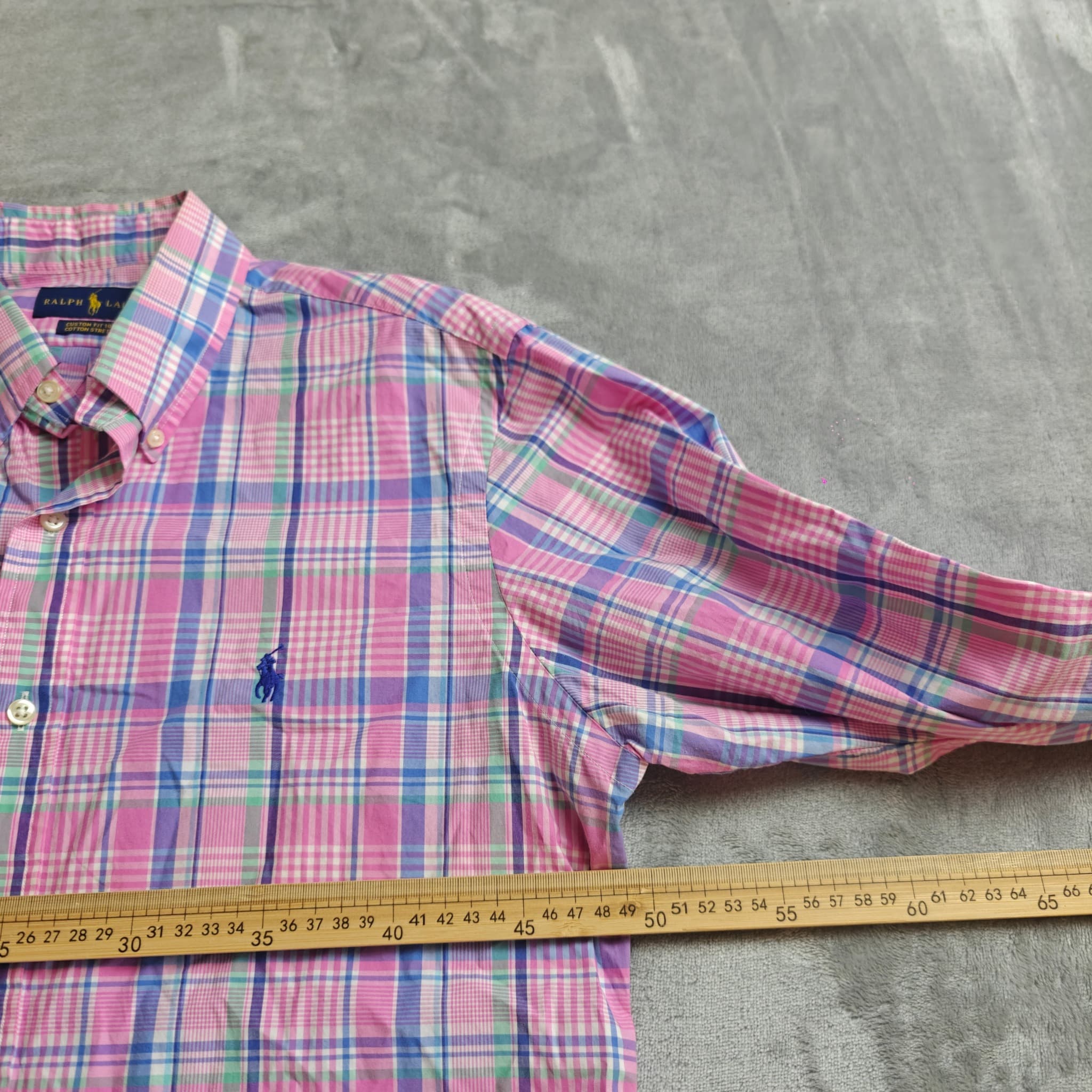 Ralph Lauren Men's Custom Fit Plaid Button-Down Shirt Pink Size M — photo 5 of 7