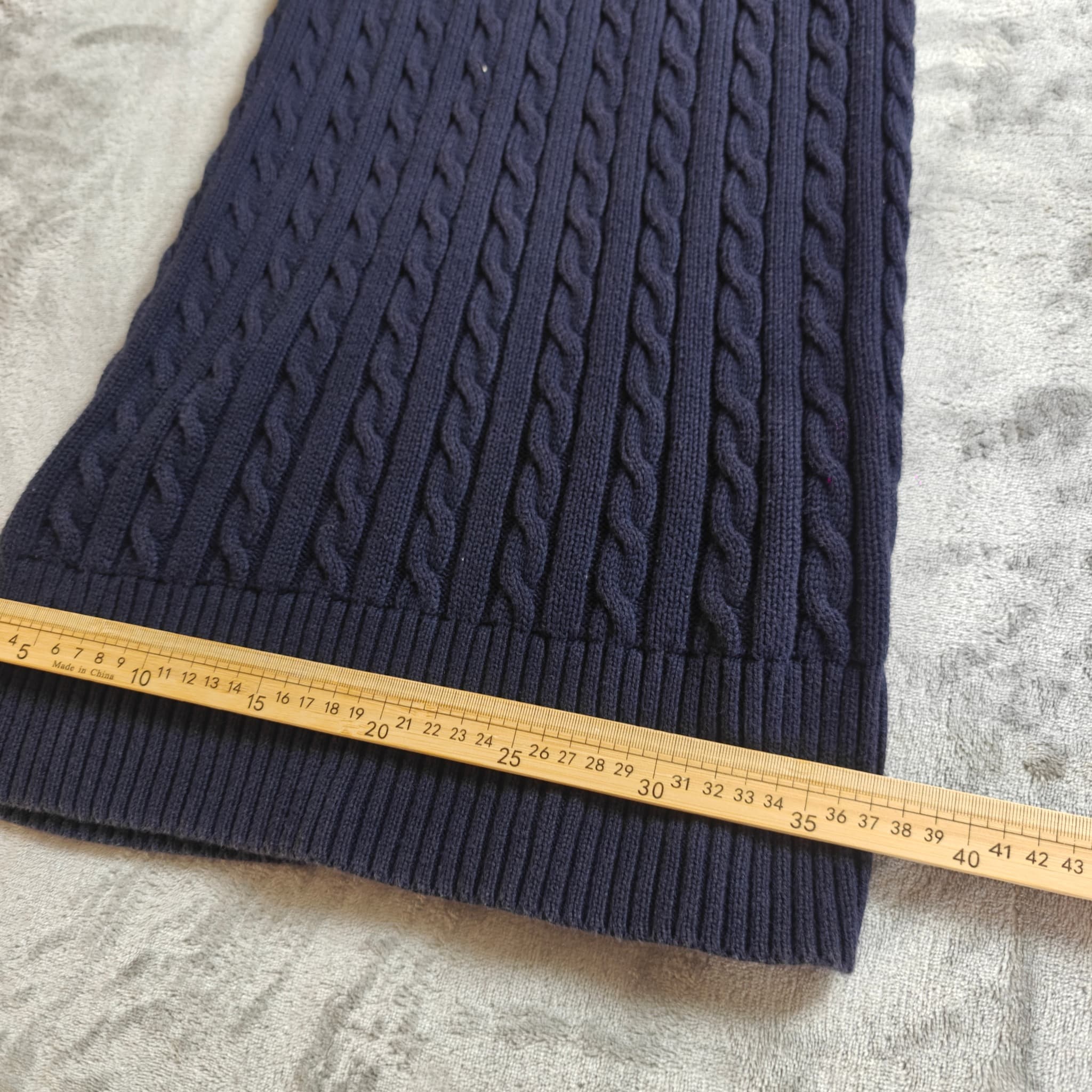 Ralph Lauren Women's Size 12 Navy Cable-Knit Short Sleeve Turtleneck Sweater — photo 7 of 9