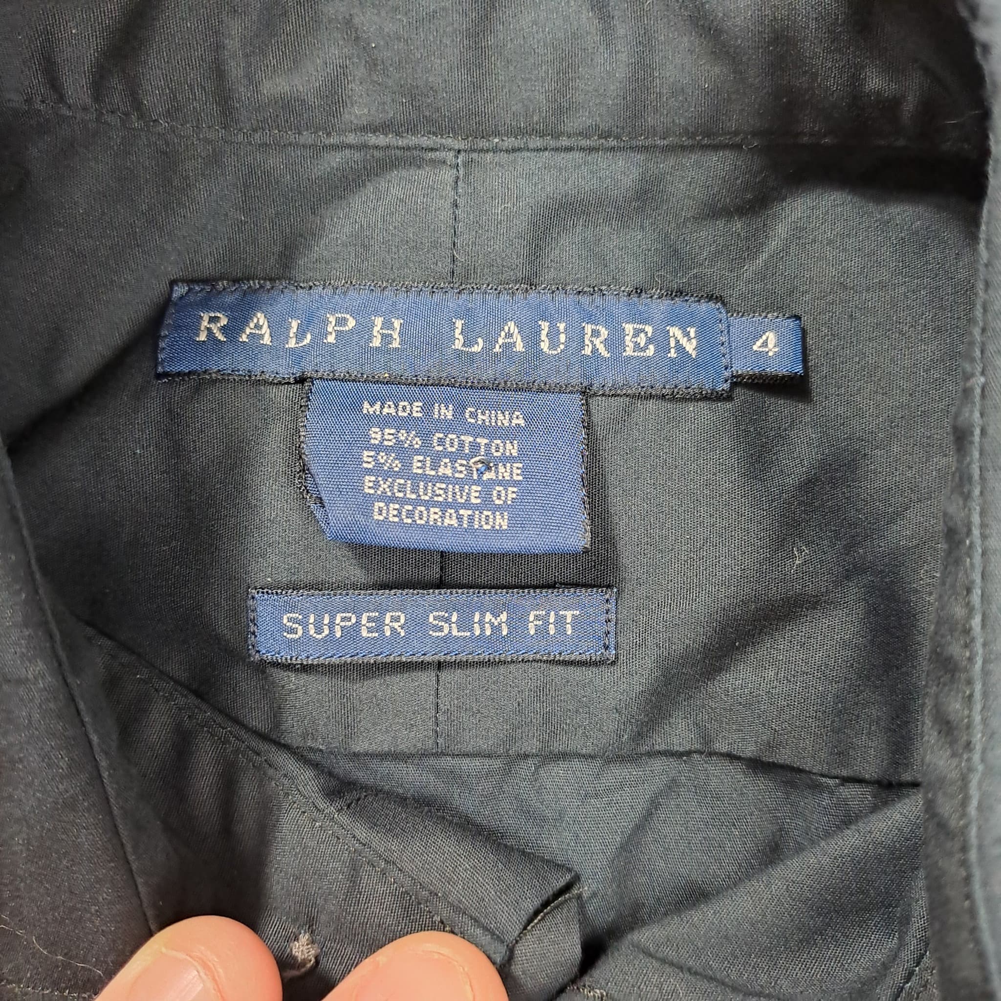 Ralph Lauren Women's Super Slim Fit Long Sleeve Button-Down Shirt Black Size 4 — photo 2 of 6